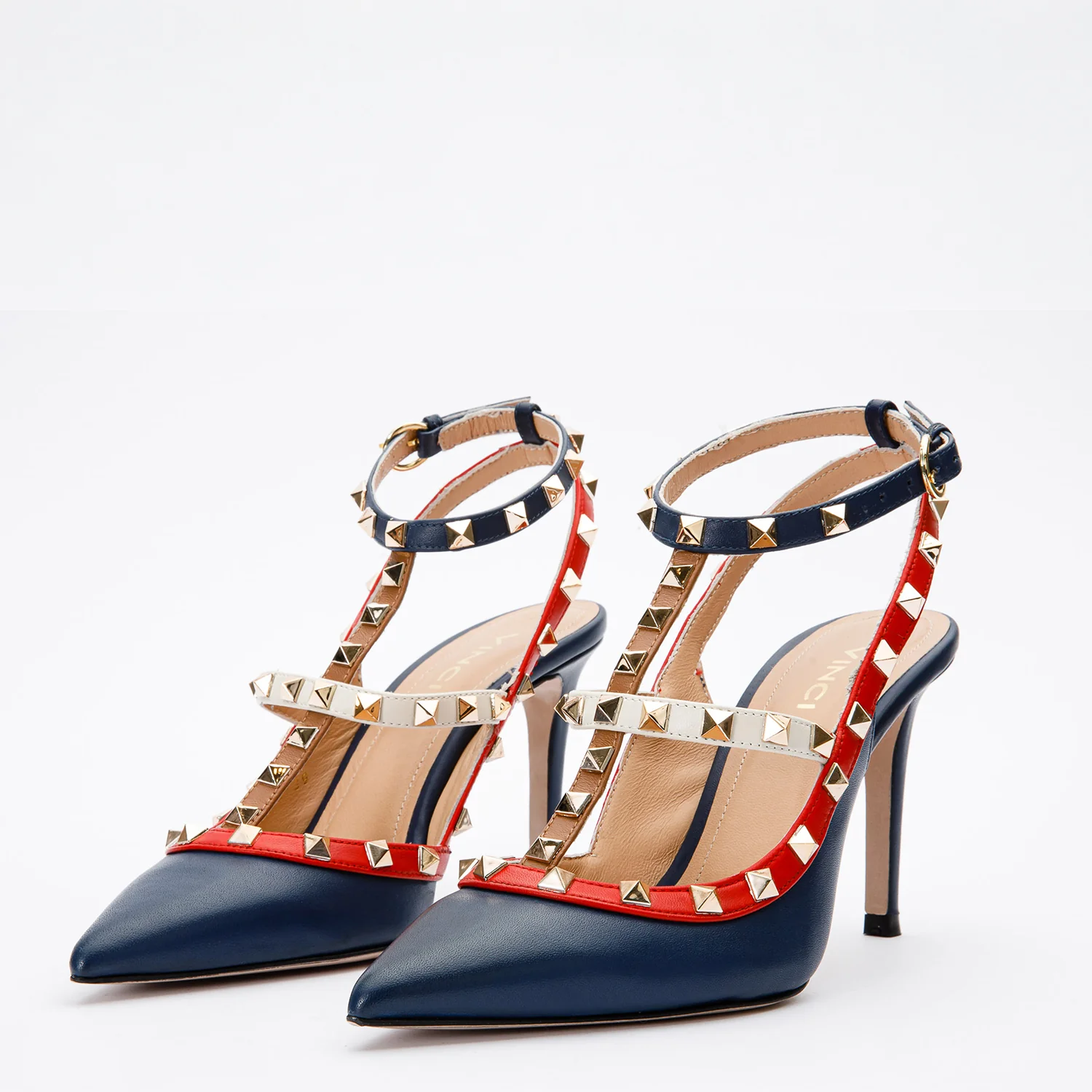 The Sogi Navy Blue Leather Slingback Women Sandal - Image 3