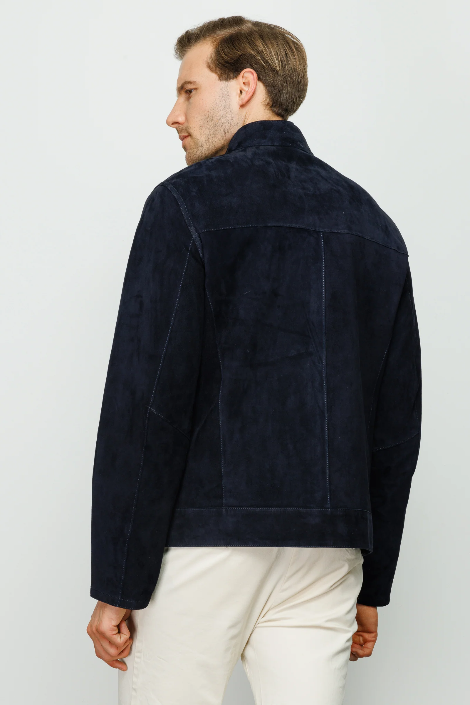 The Alba Navy Leather Men  Jacket - Image 6