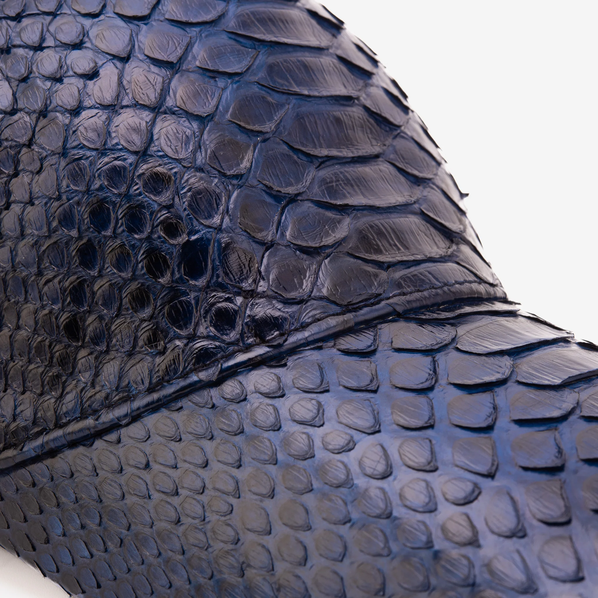 Boss Navy Blue Python Leather Cap - Image 3