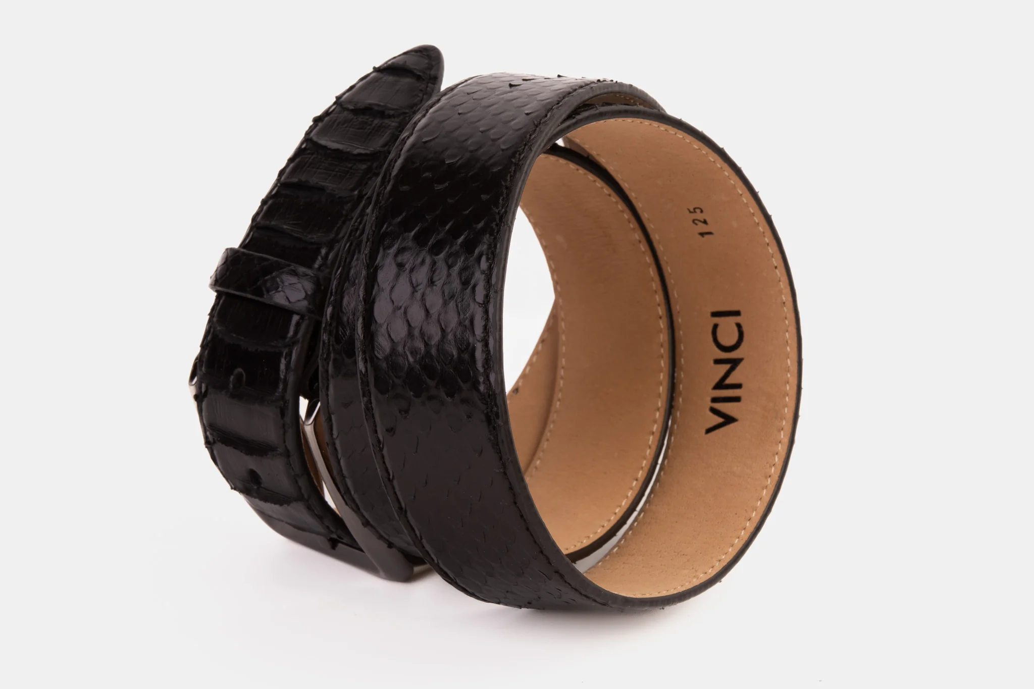 The Boss Black python Sneak Leather Belt - Image 3