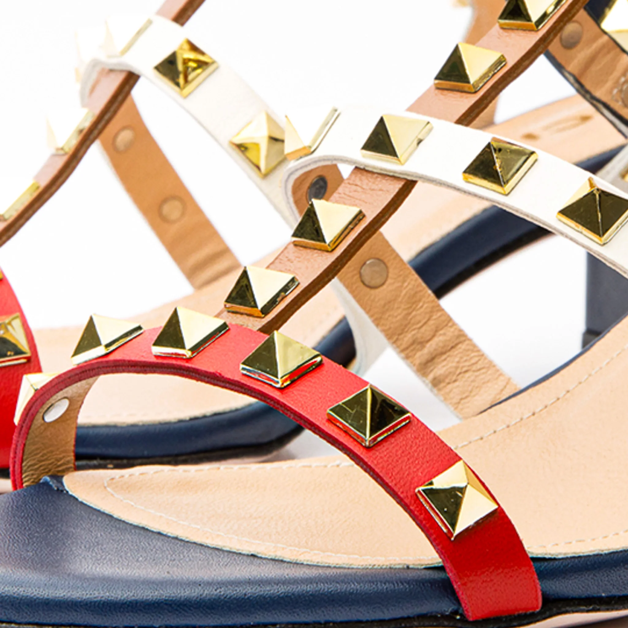 The Nejapa Multicolor Multi Strap Leather Women Sandal - Image 4