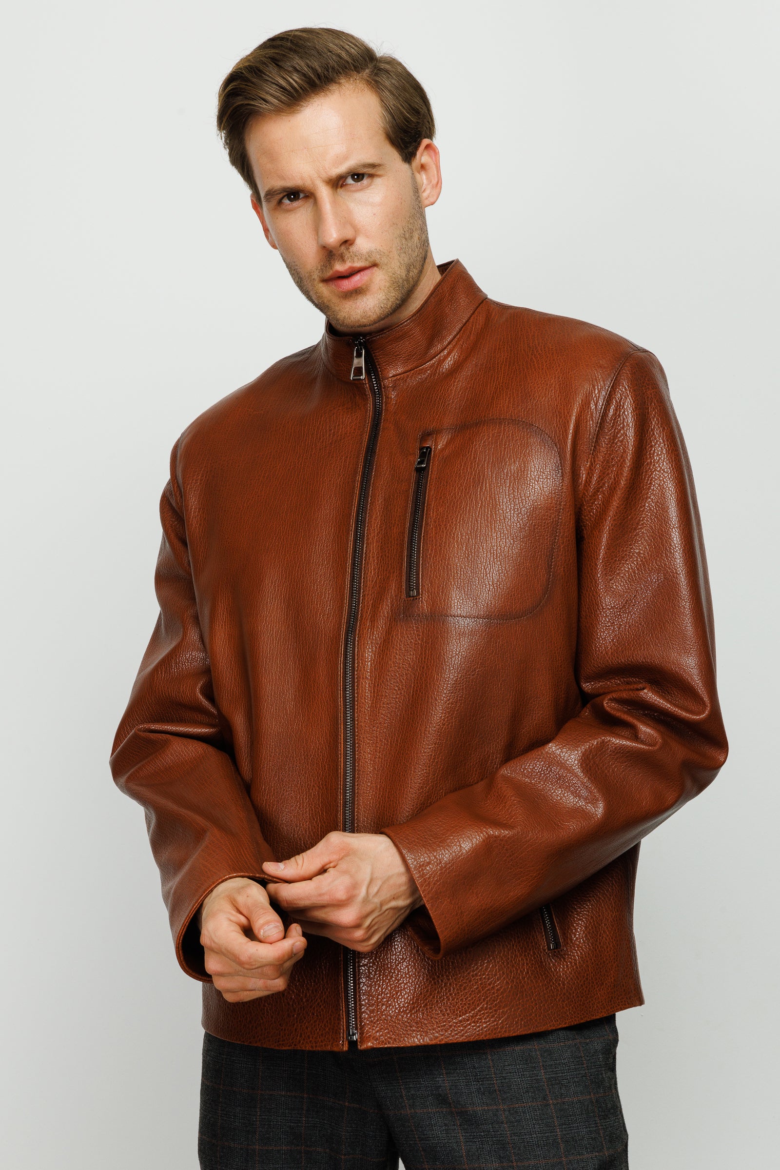 The Blanchard Brown Leather Men Jacket - Image 5