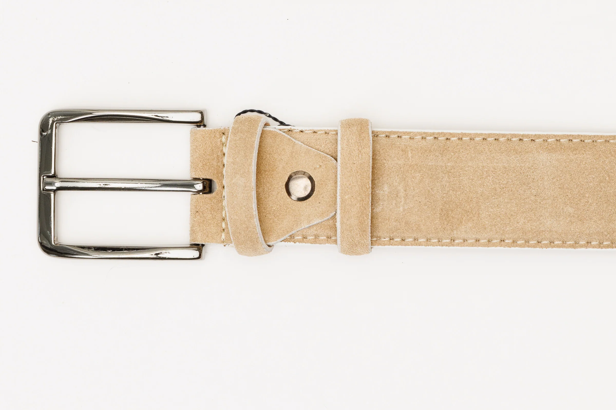 The Bari Beige Leather Belt - Image 8