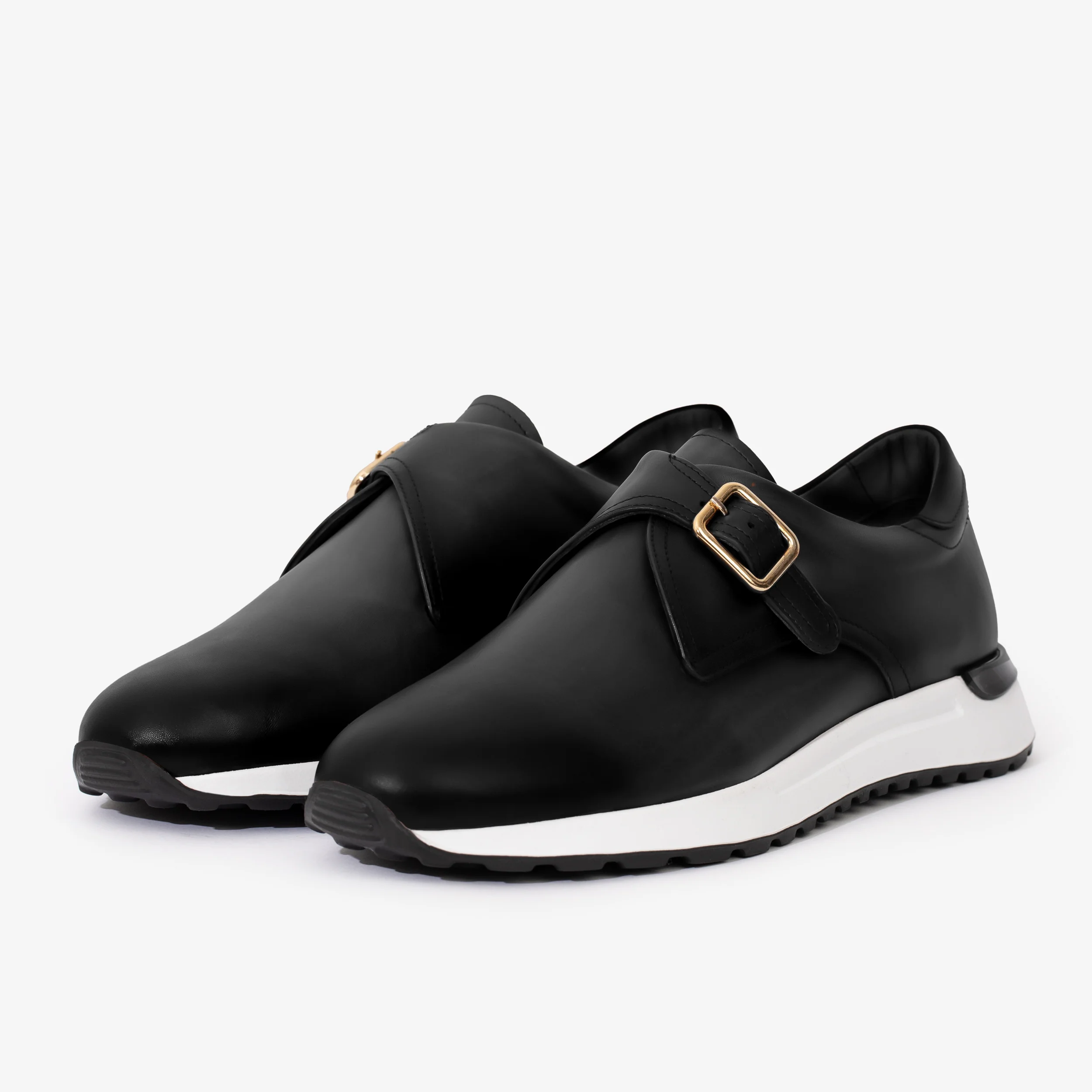 The Luxe Black Buffalo Leather Women Sneaker - Image 2