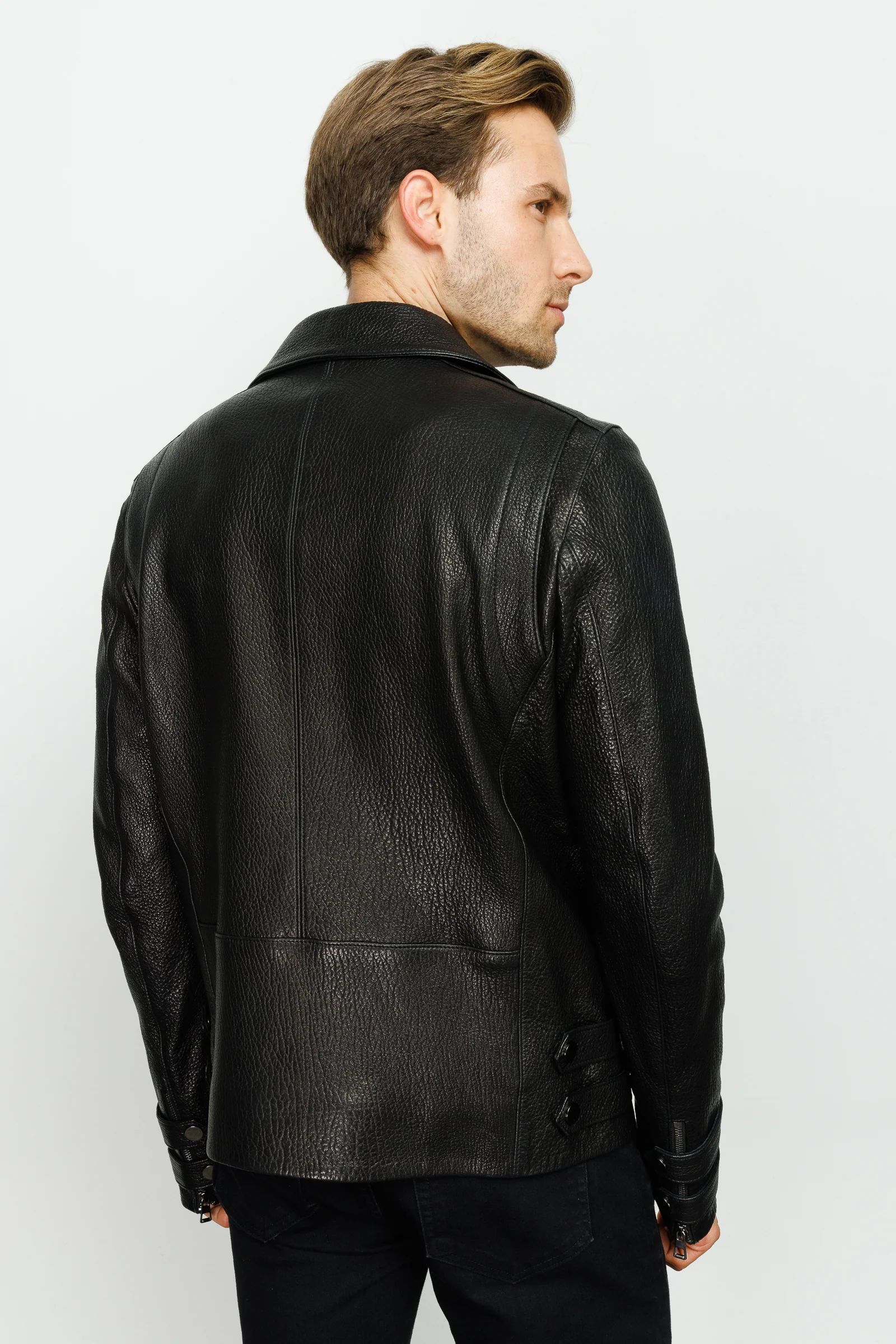 The Monola Black Leather Men Jacket - Image 3
