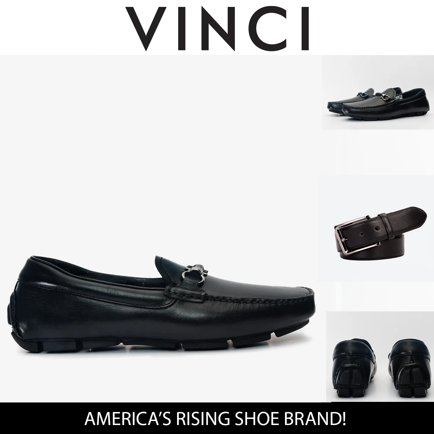 Pavia Black Leather Bit Drive Loafer Men Shoe - Image 4