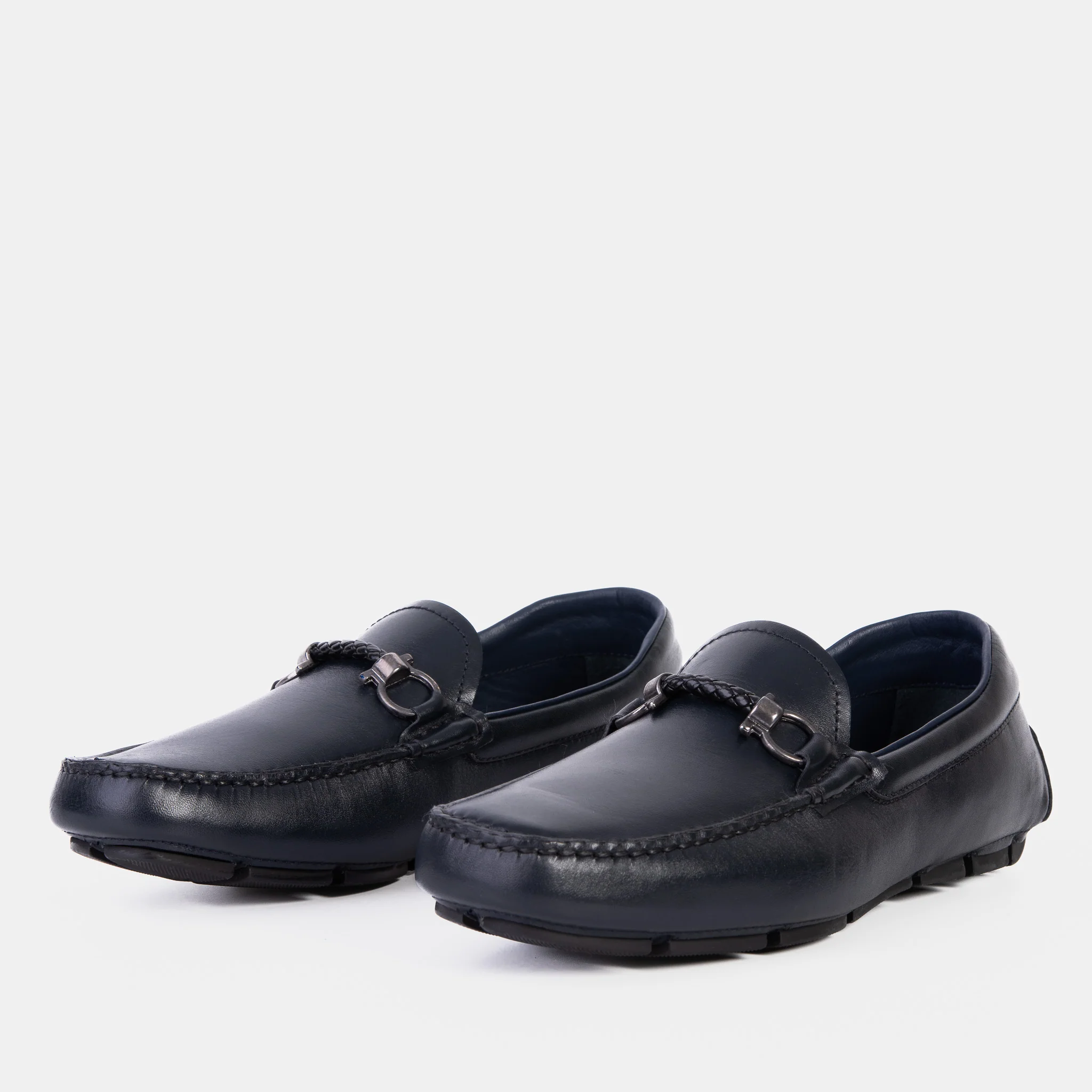 Pavia Navy Blue Leather Bit Drive Loafer Men Shoe - Image 2