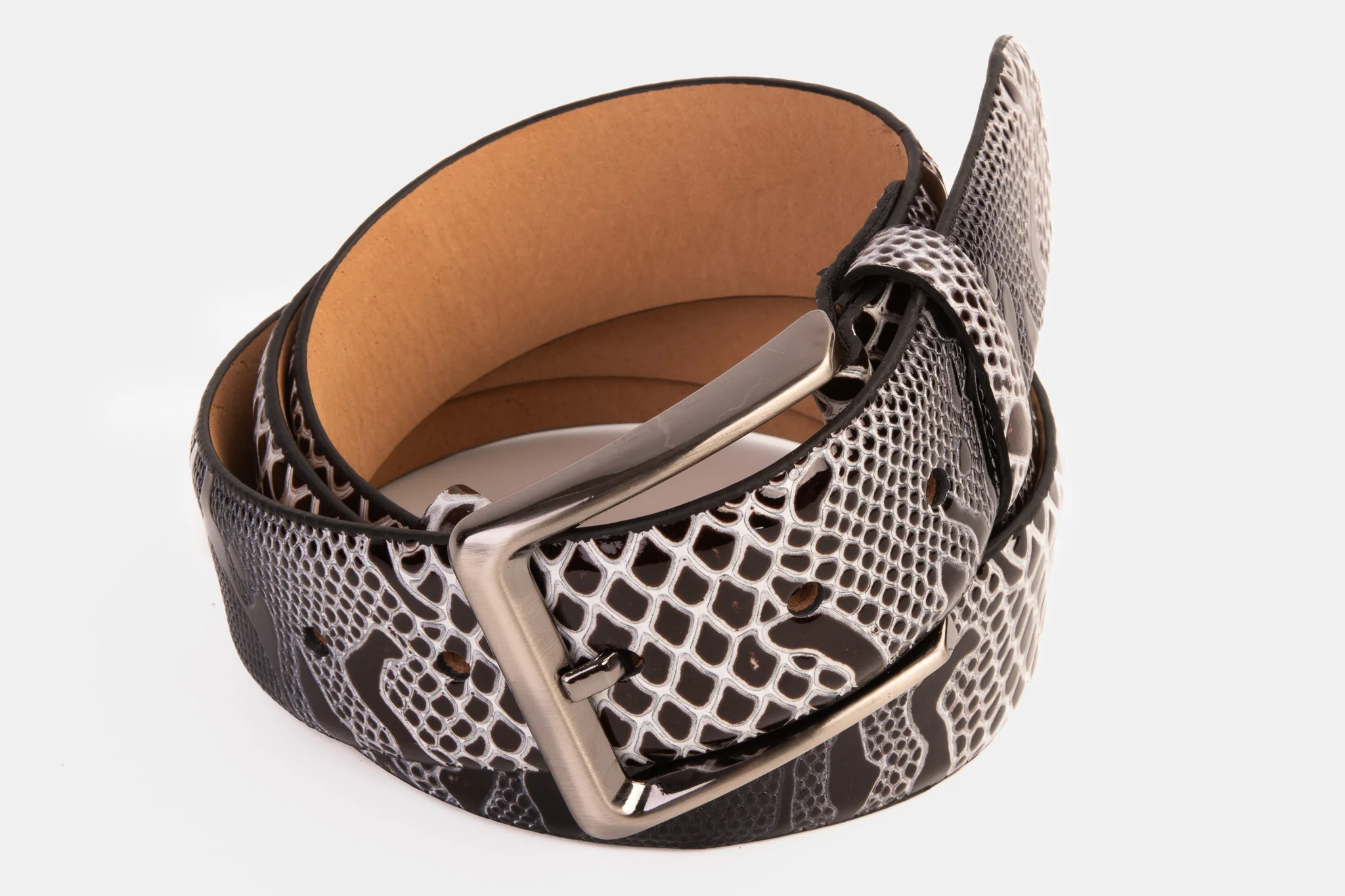 The Milano Black/White Leather Belt Limited Edition - Image 4