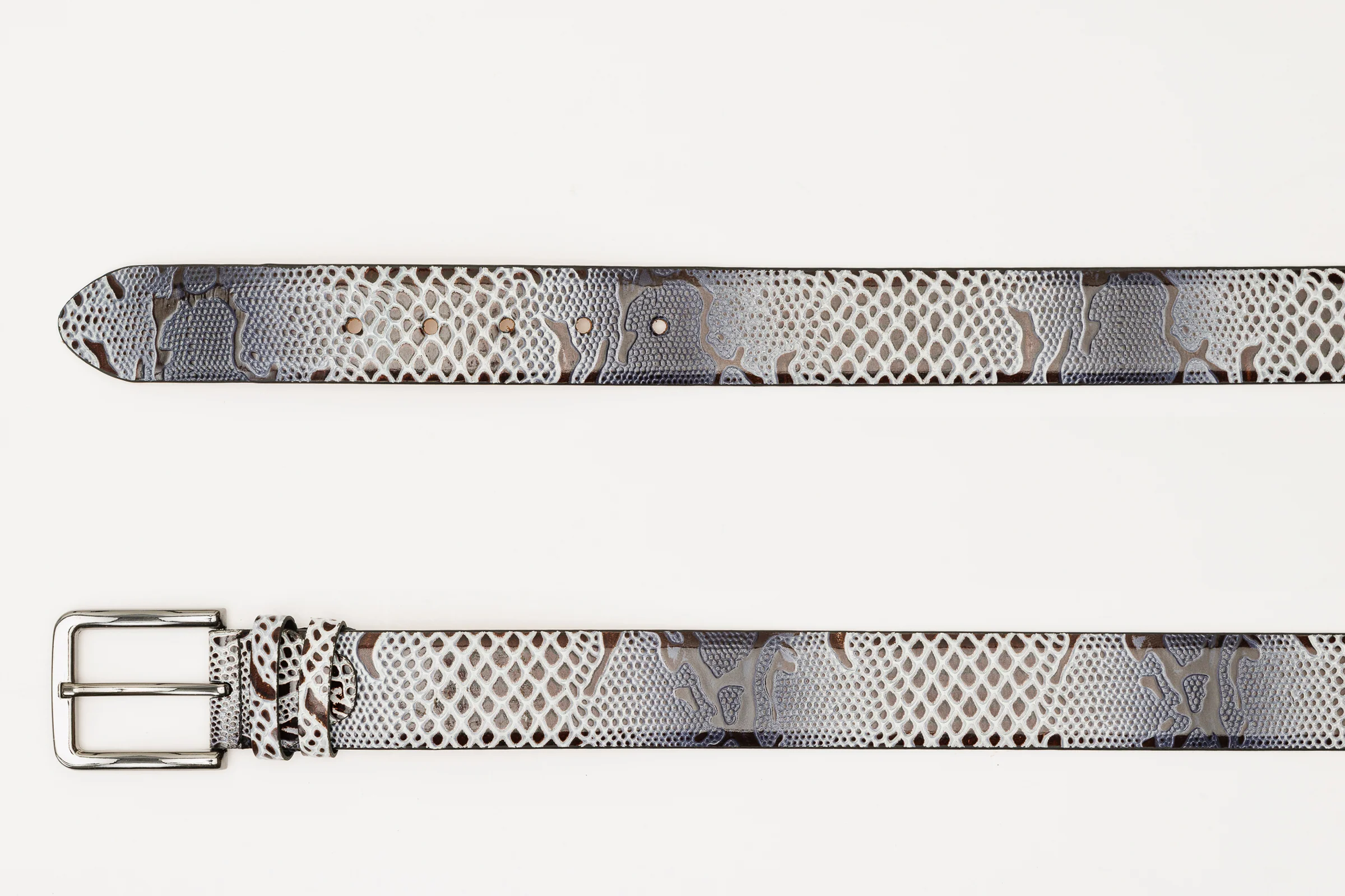 The Milano Black/White Leather Belt Limited Edition - Image 6