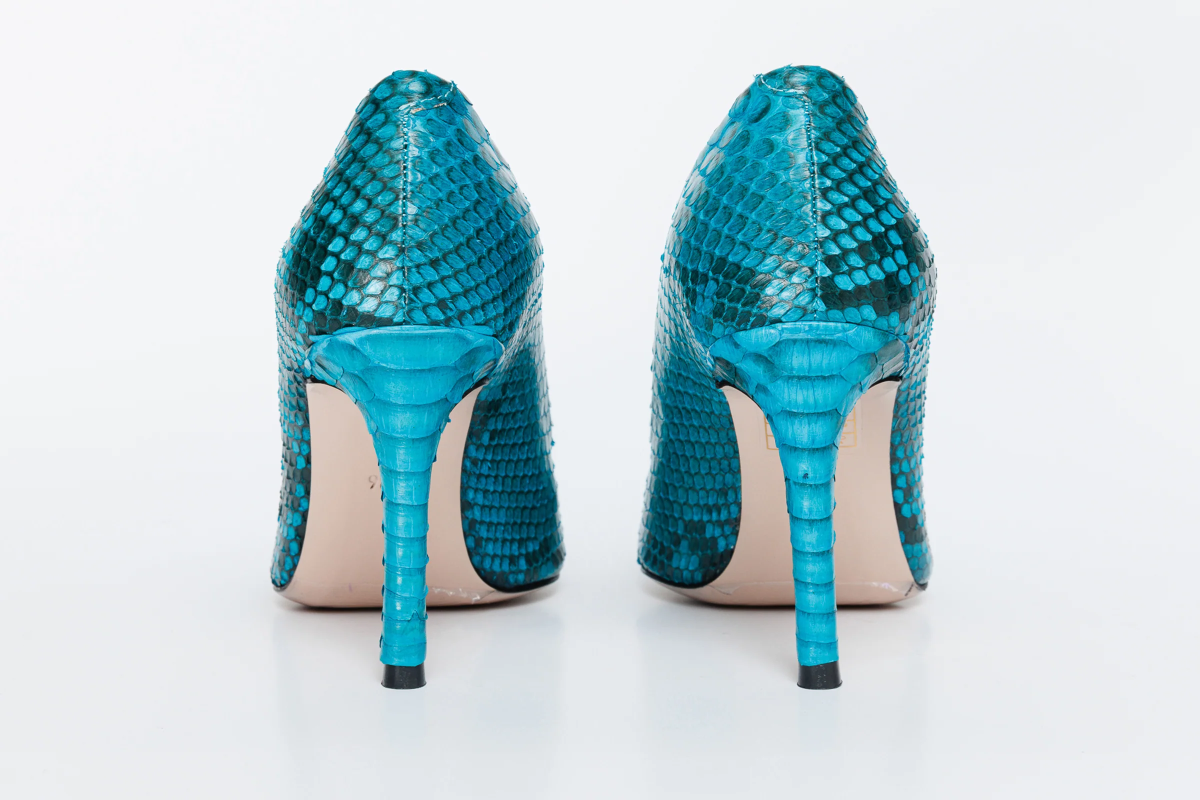 The Queenn Turquoise Pythn Leather Pump Women Shoe - Image 4