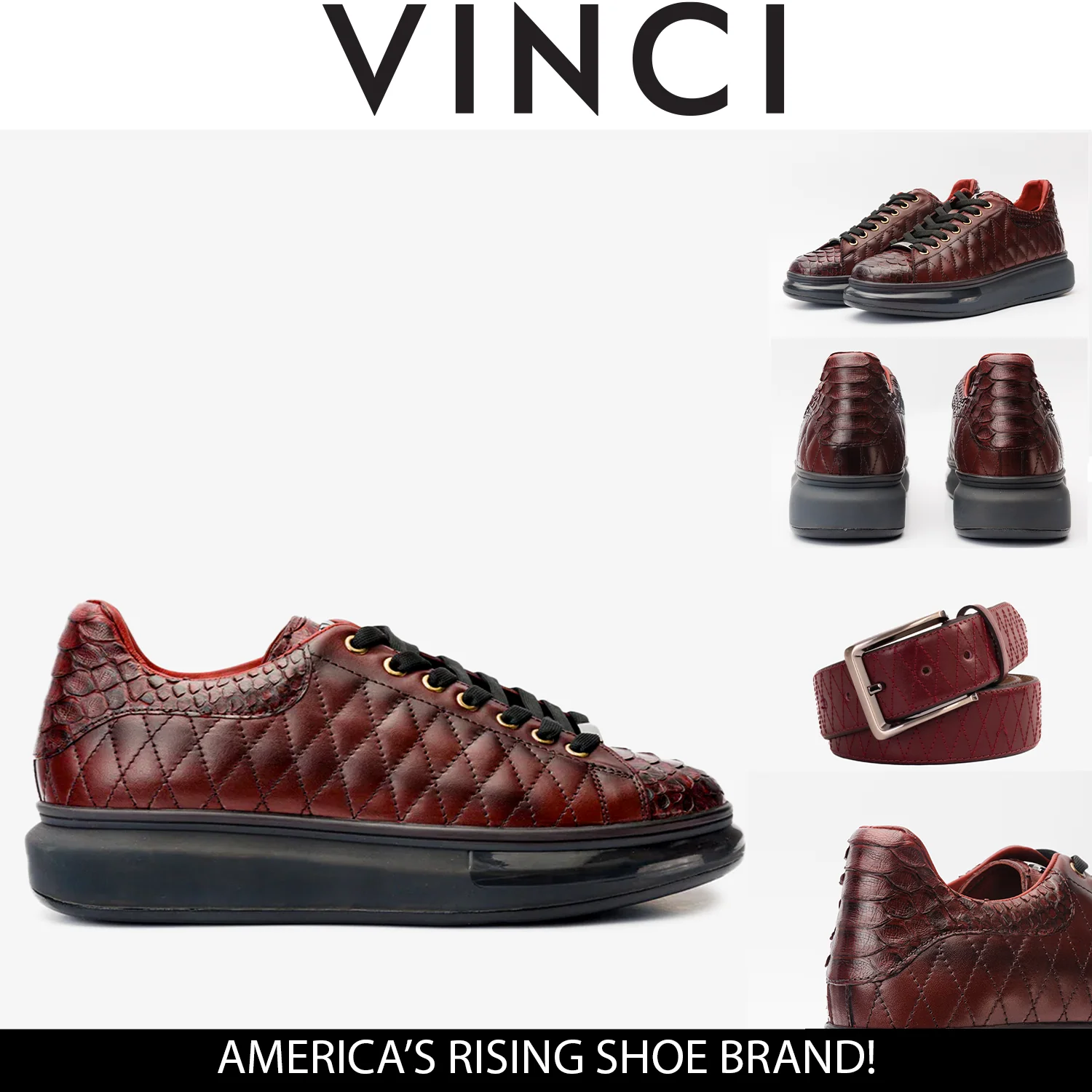 The Adler Burgundy Snk Leather Men Sneaker Limited Edition - Image 7