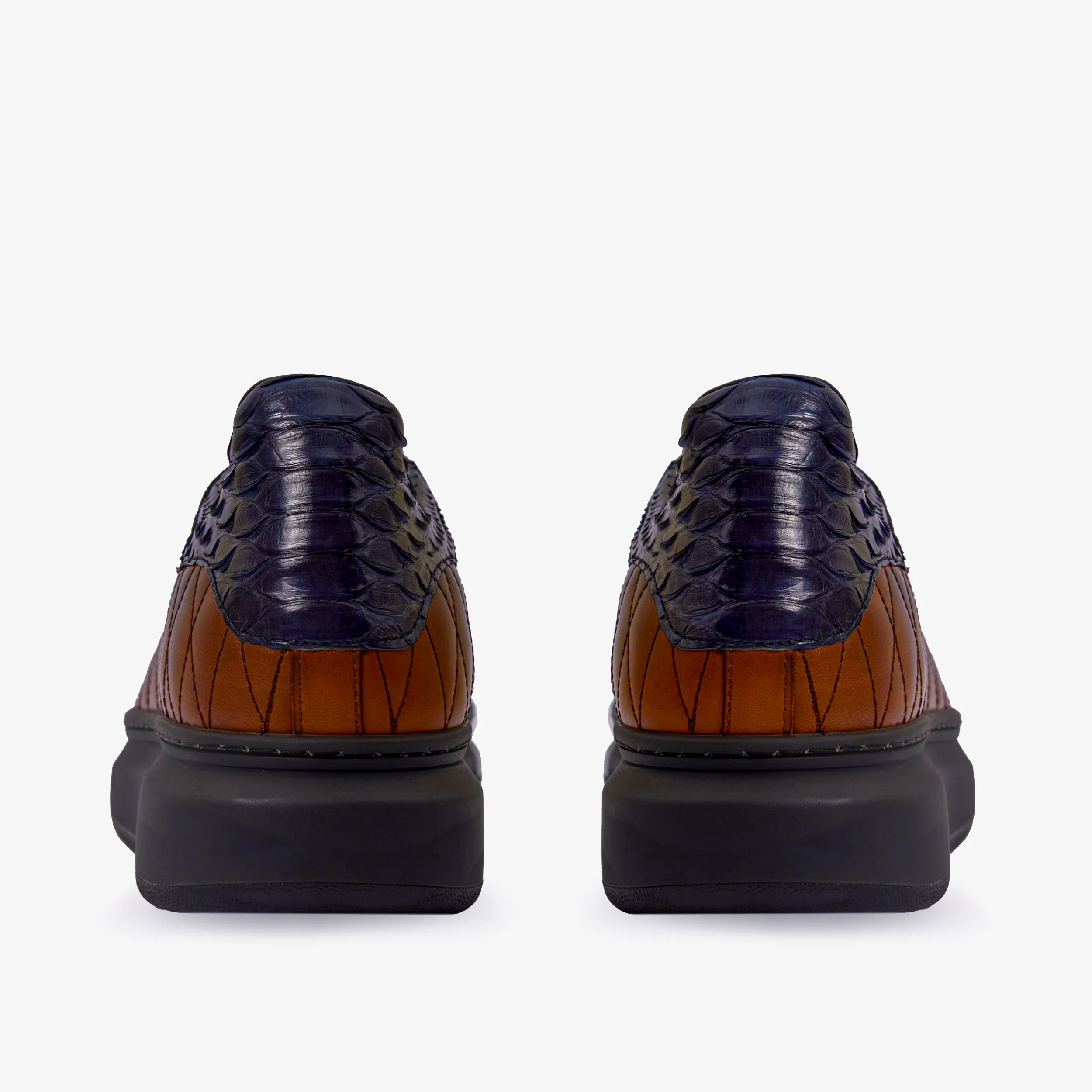 The Adler Pyht  Snk Skin Tan & Navy Men Sneaker - Image 4