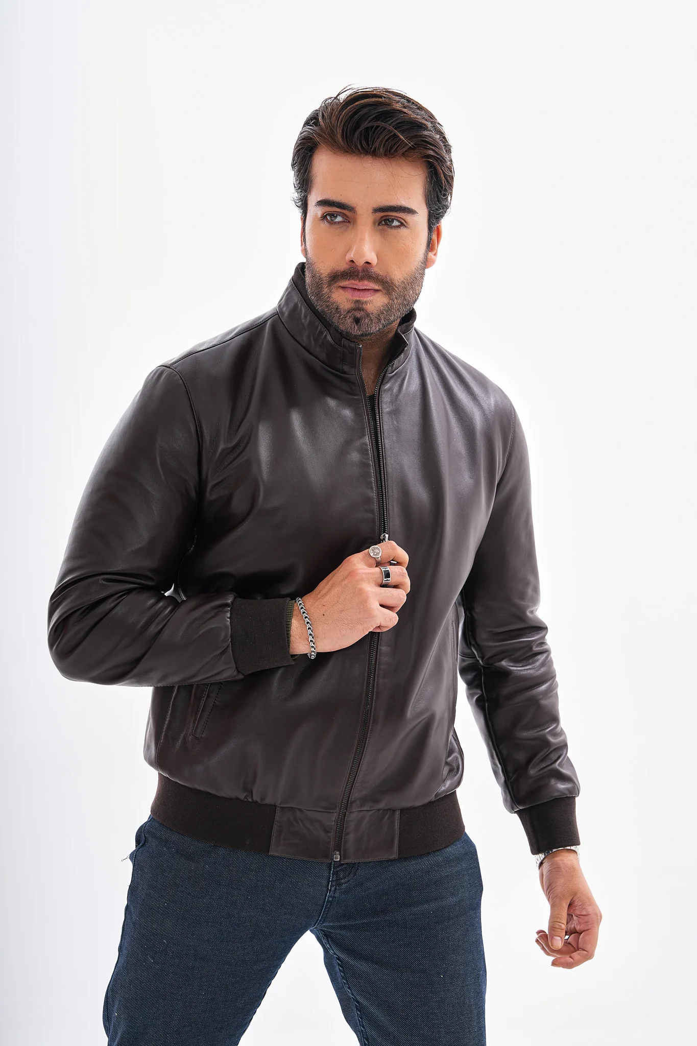 The Ardent Dark Brown Lambskin Men Leather Jacket - Image 10