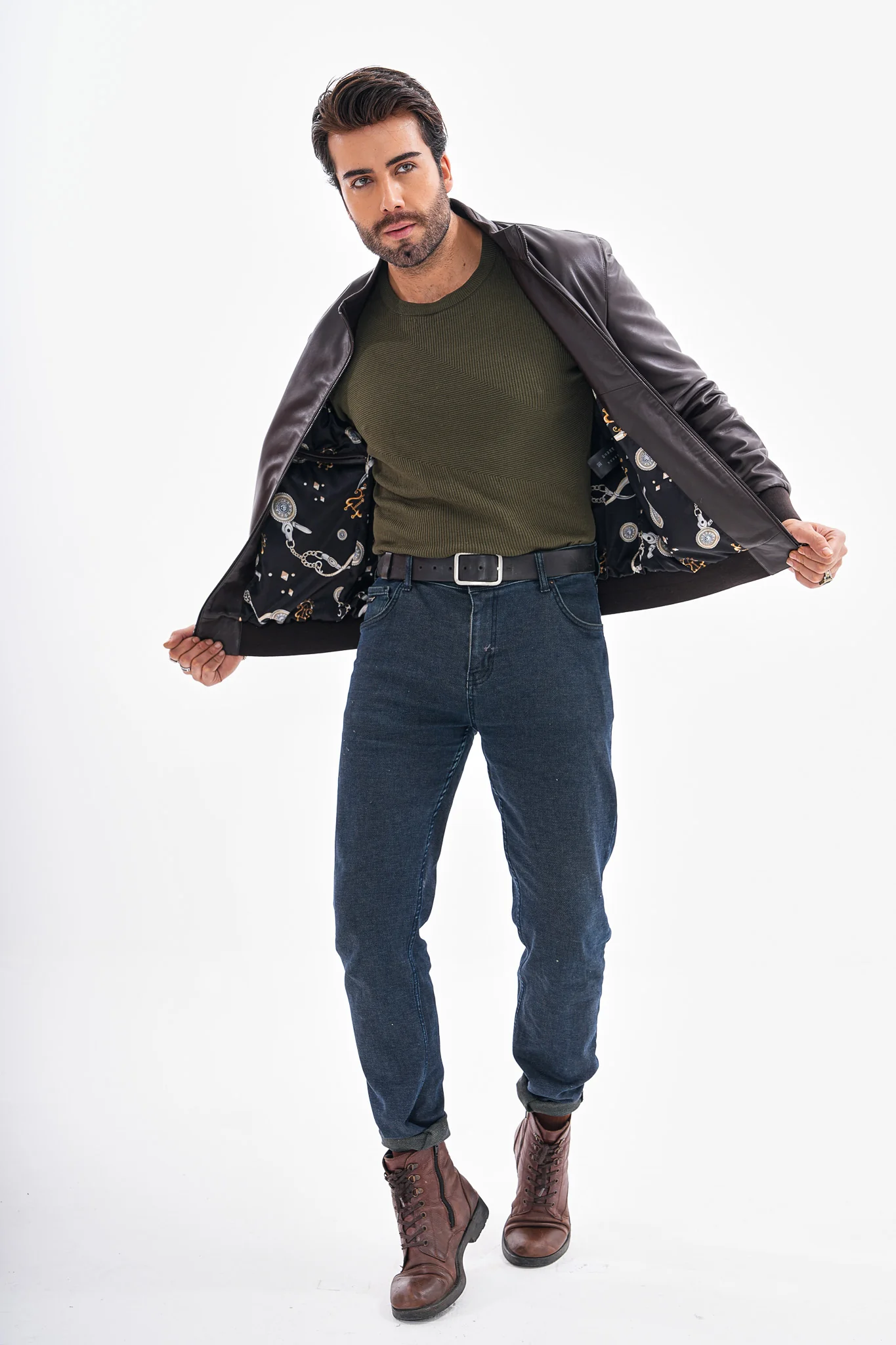 The Ardent Dark Brown Lambskin Men Leather Jacket - Image 5
