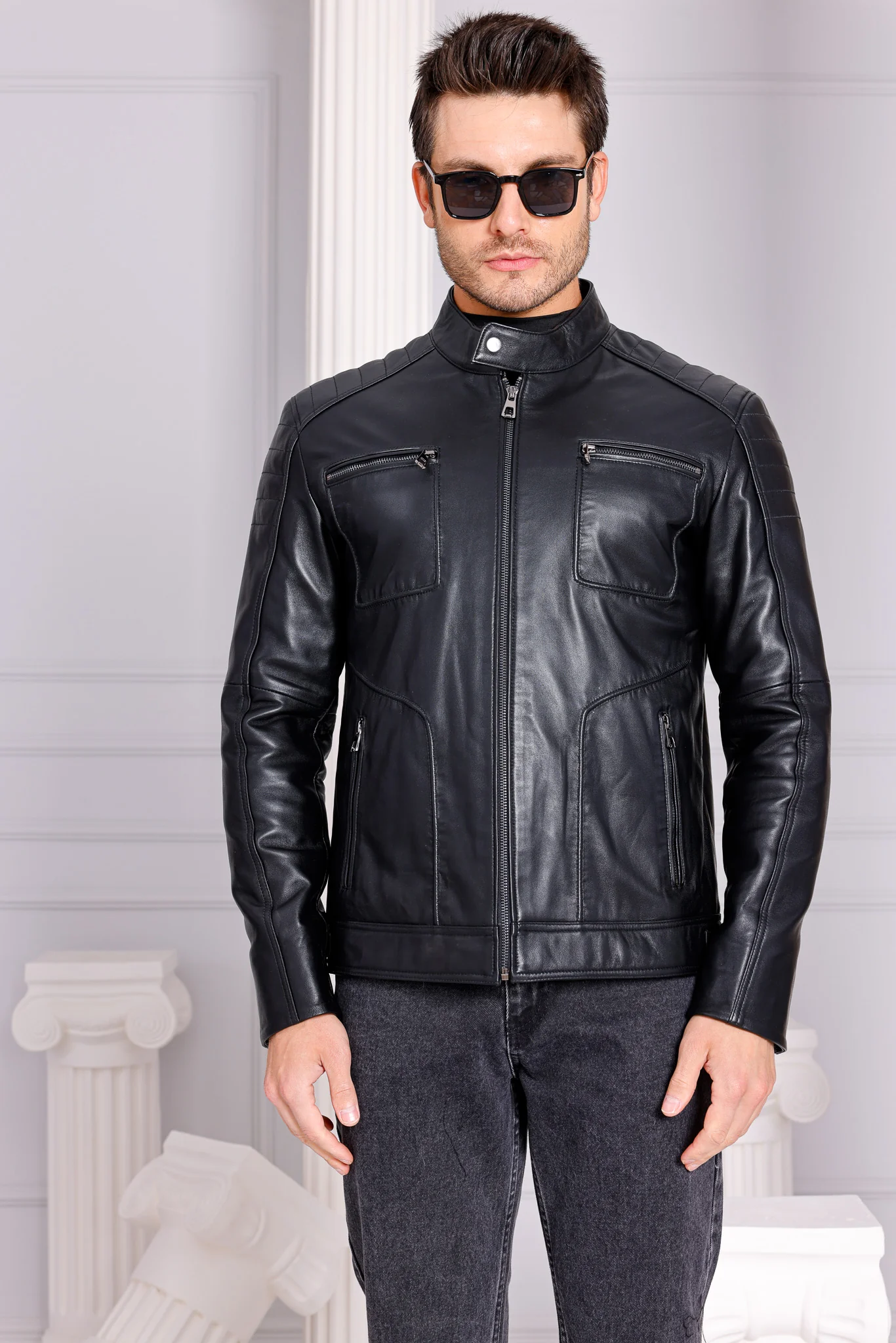 The Argento Black Leather Jacket - Image 8