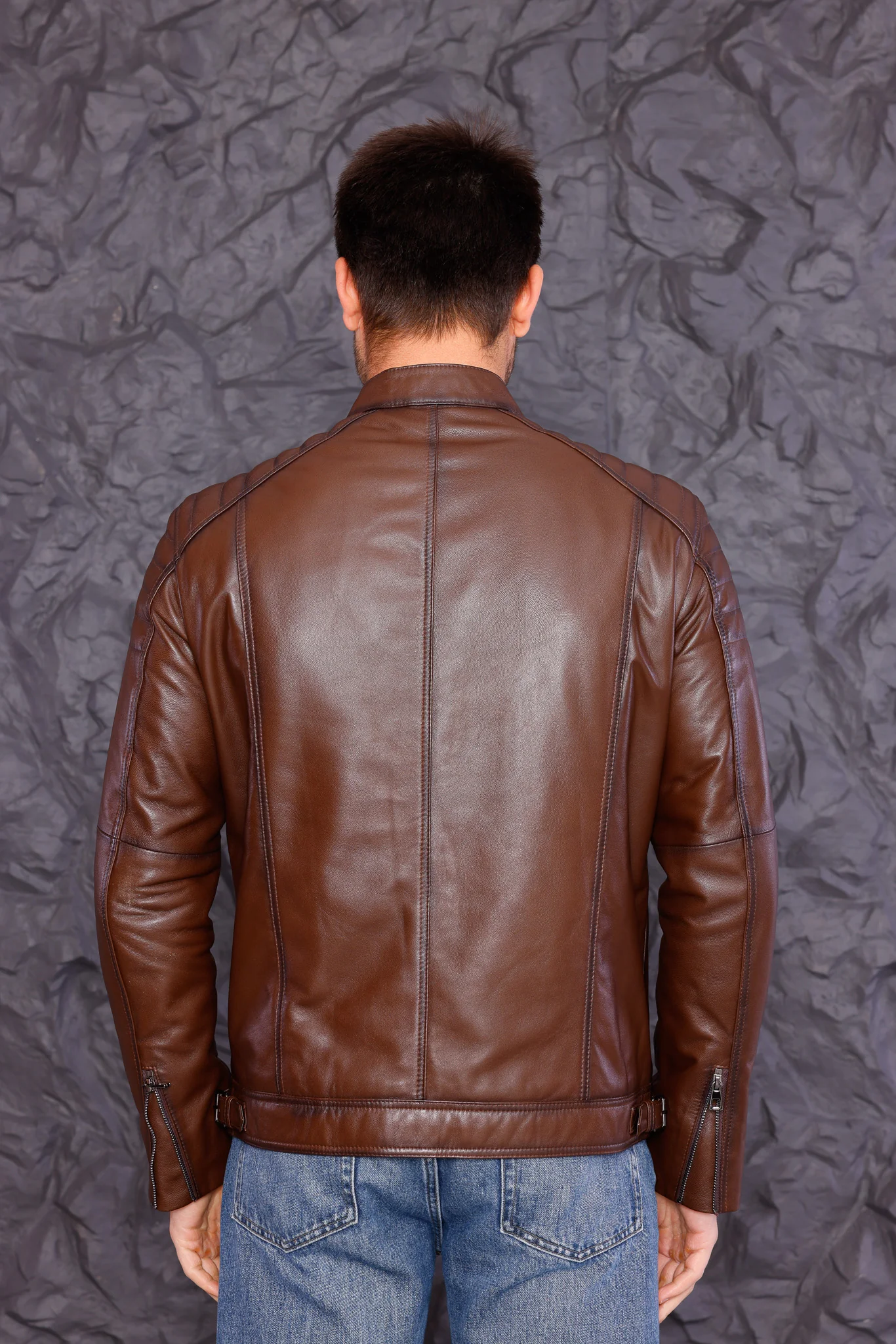 The Argento Brown Leather Jacket - Image 4