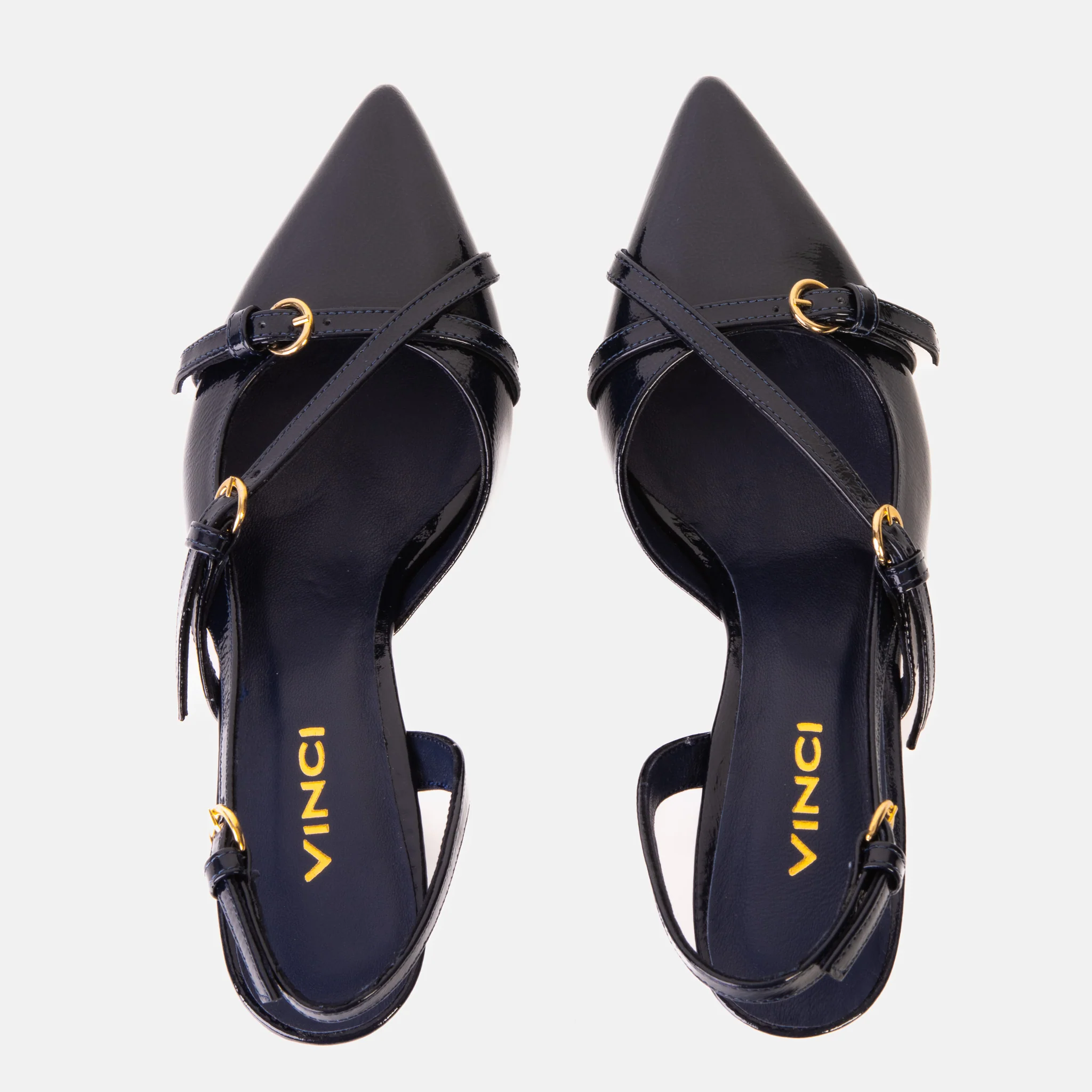 The Atlantic Navy Blue Leather Slingback Women Sandal - Image 7