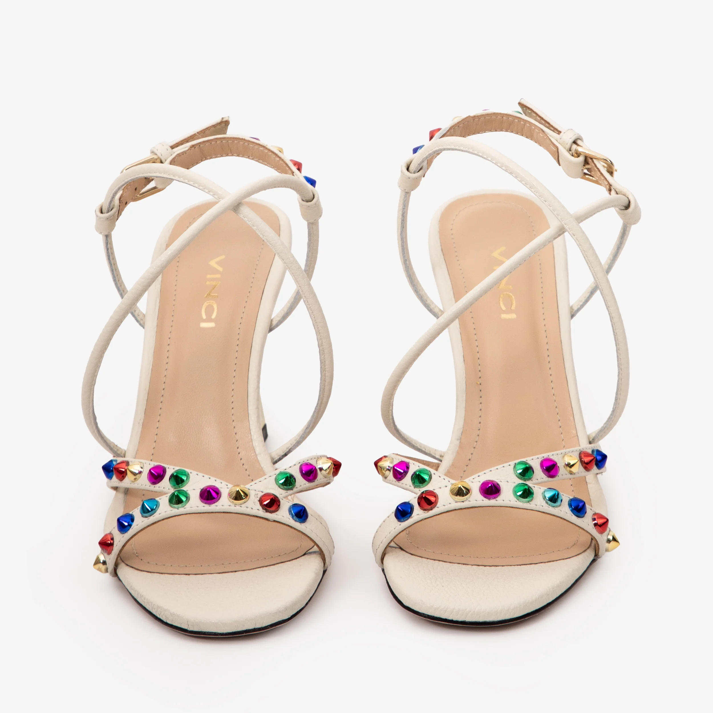 The Aurora Cream Leather Strappy Women Sandal - Image 5