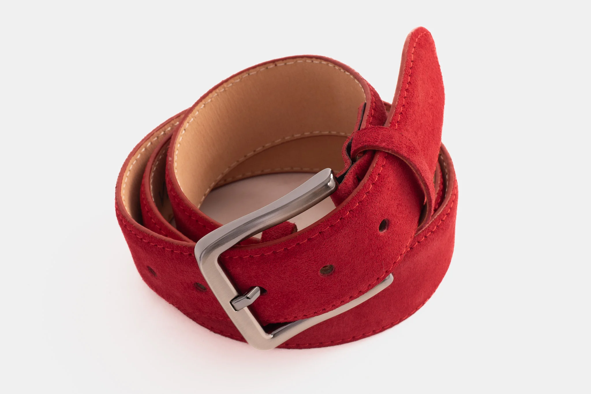 The Bari Red Suede Leather Belt - Image 6