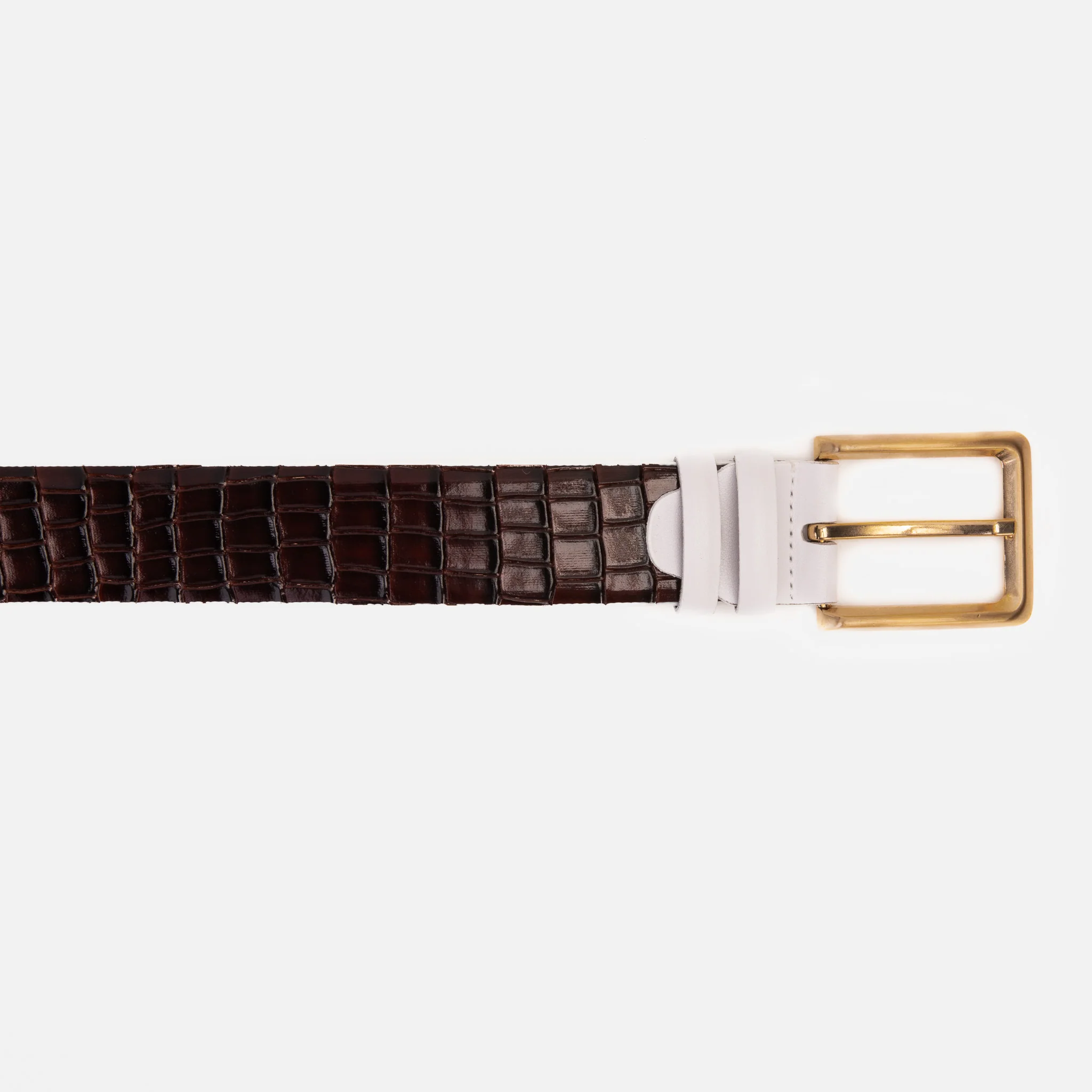 The Bellagio Brown & White Leather Belt - Image 3