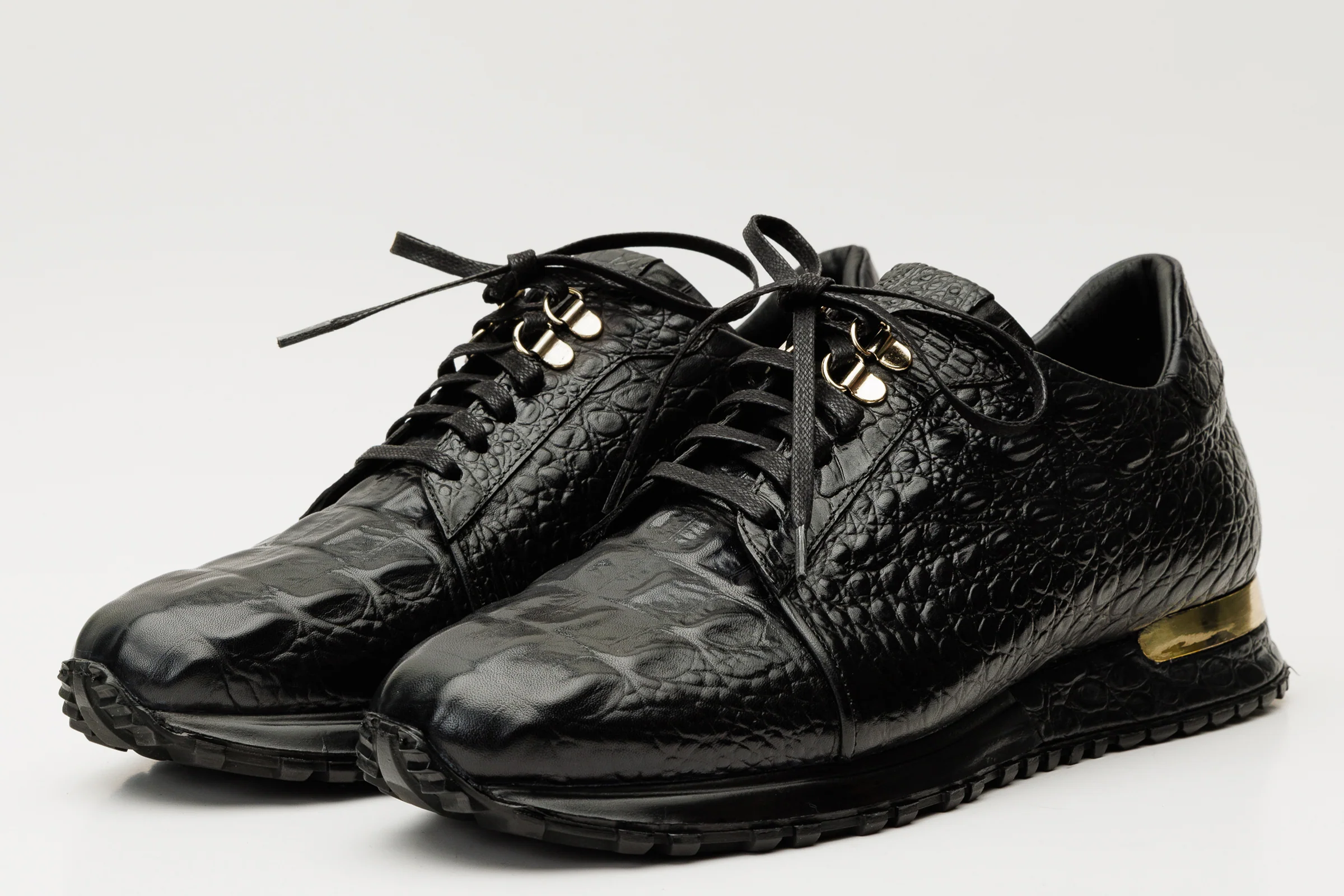 The Bomba Black Crocodile Leather Men Sneaker - Image 2