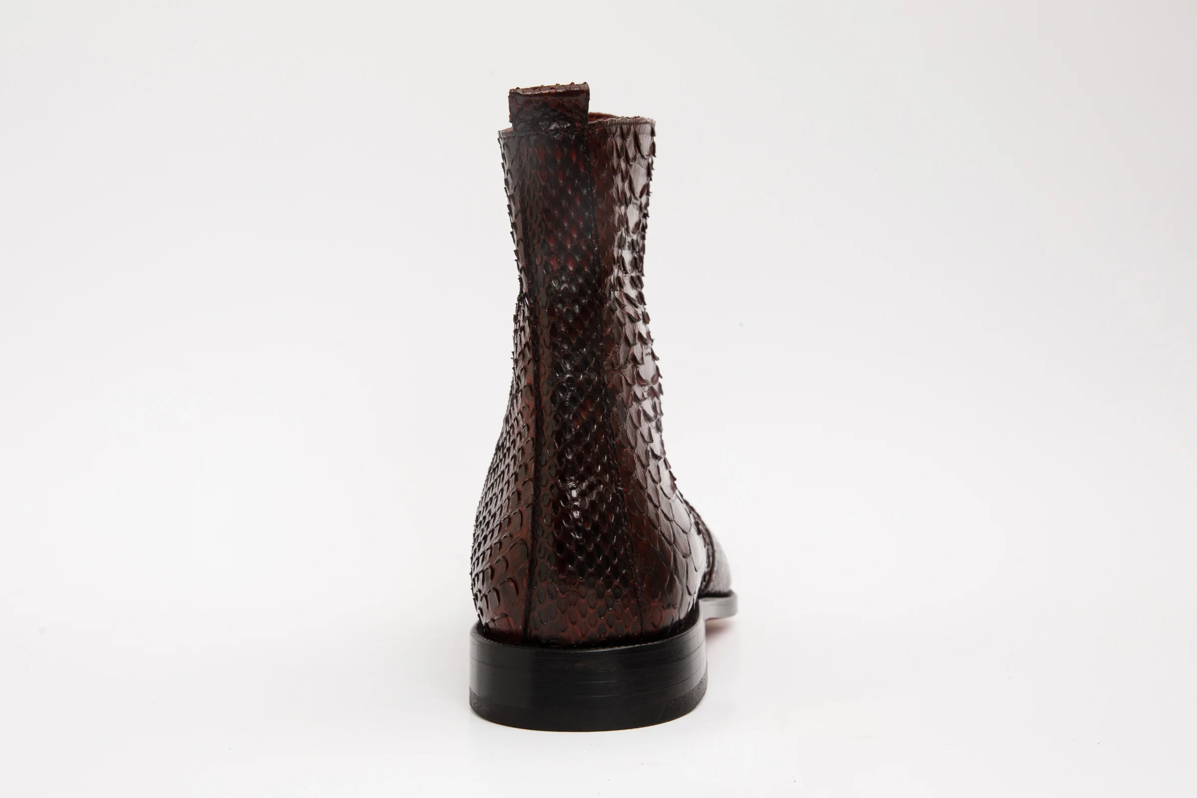 The Boss Burgundy Pythn Snk Zip-Up Leather Men Boot Limited Edition - Image 8