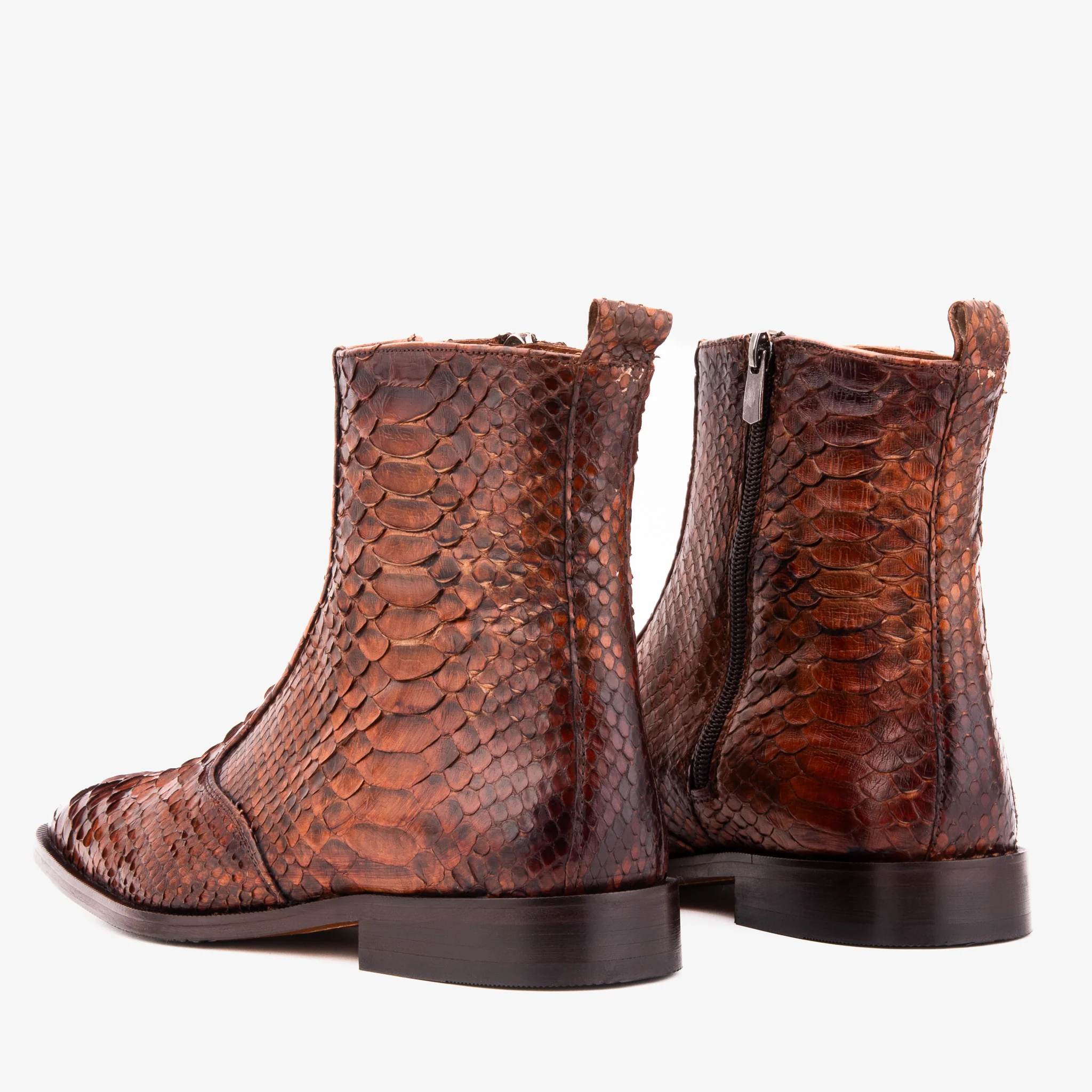 The Boss Tan Pythn Snk Zip-Up Leather Men Boot Limited Edition - Image 6