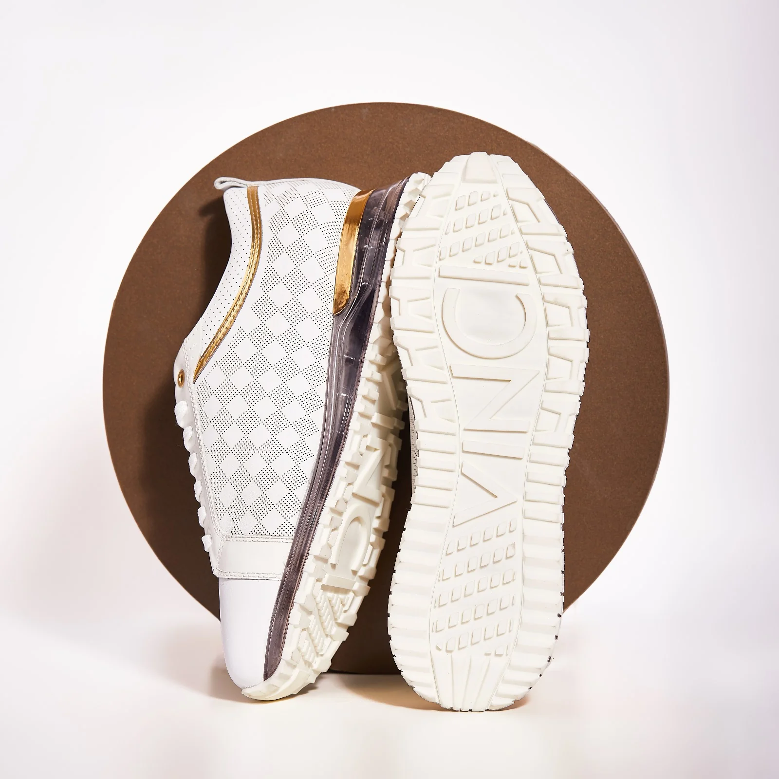 The Cenova White & Gold Leather Men Sneaker - Image 10