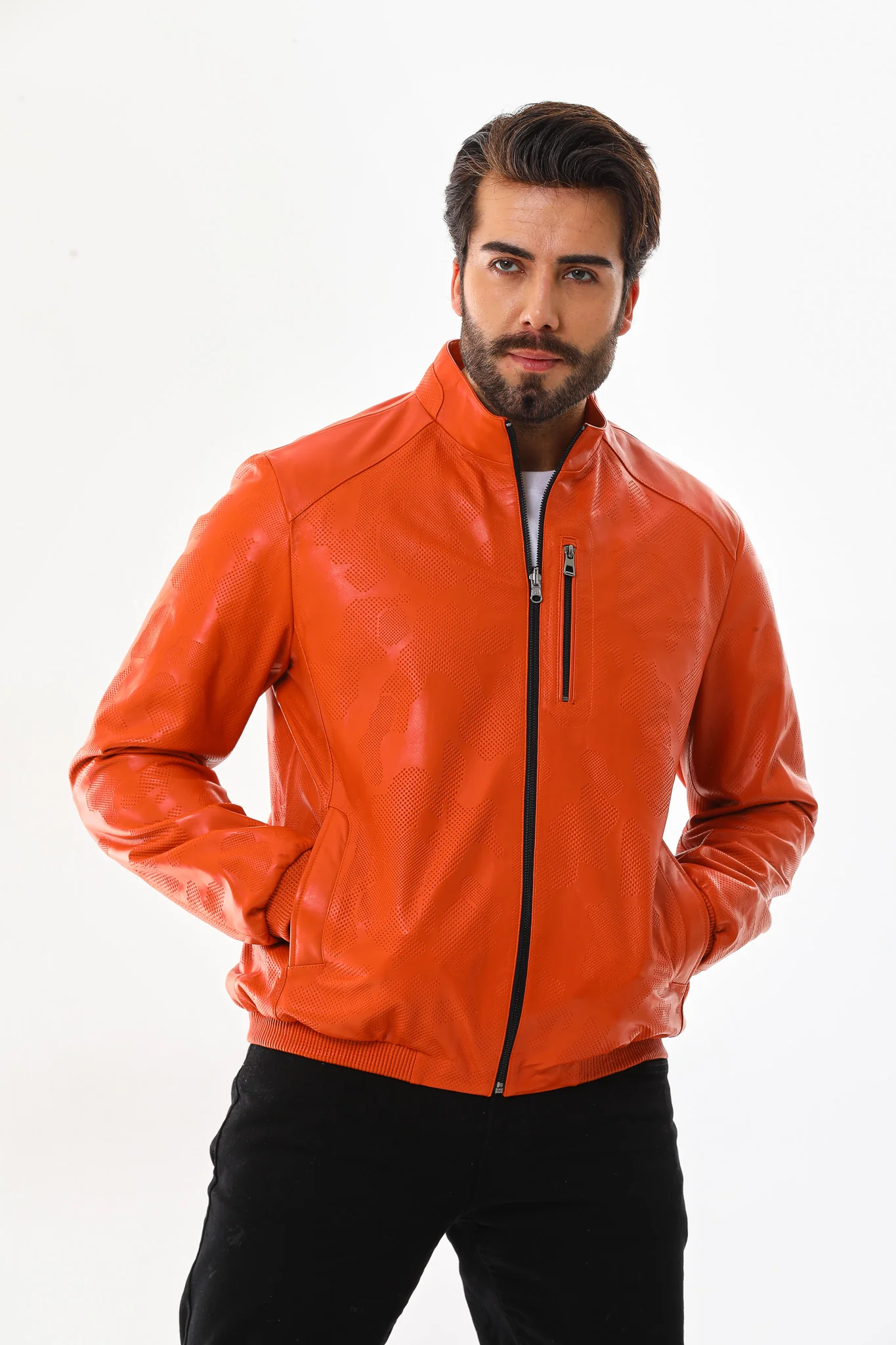 The Como Reversible Leather Bomber Jacket - Image 2