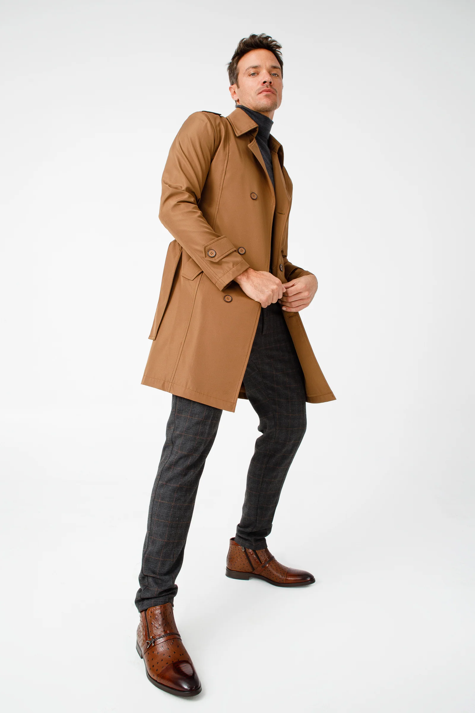 The Dallas Tan Leather Bit Ankle Zip-Up Dress Men Boot - Image 14