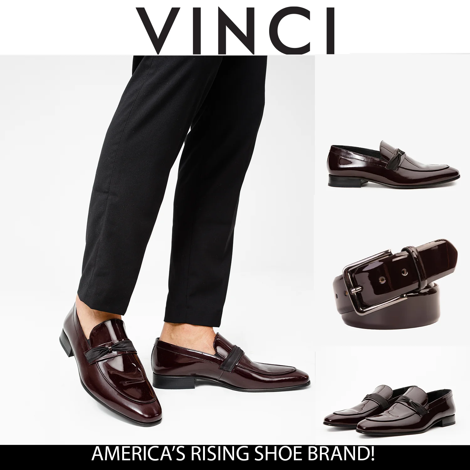 The Dodoma Burgundy Patent Leather Loafer Men Shoe - Image 3