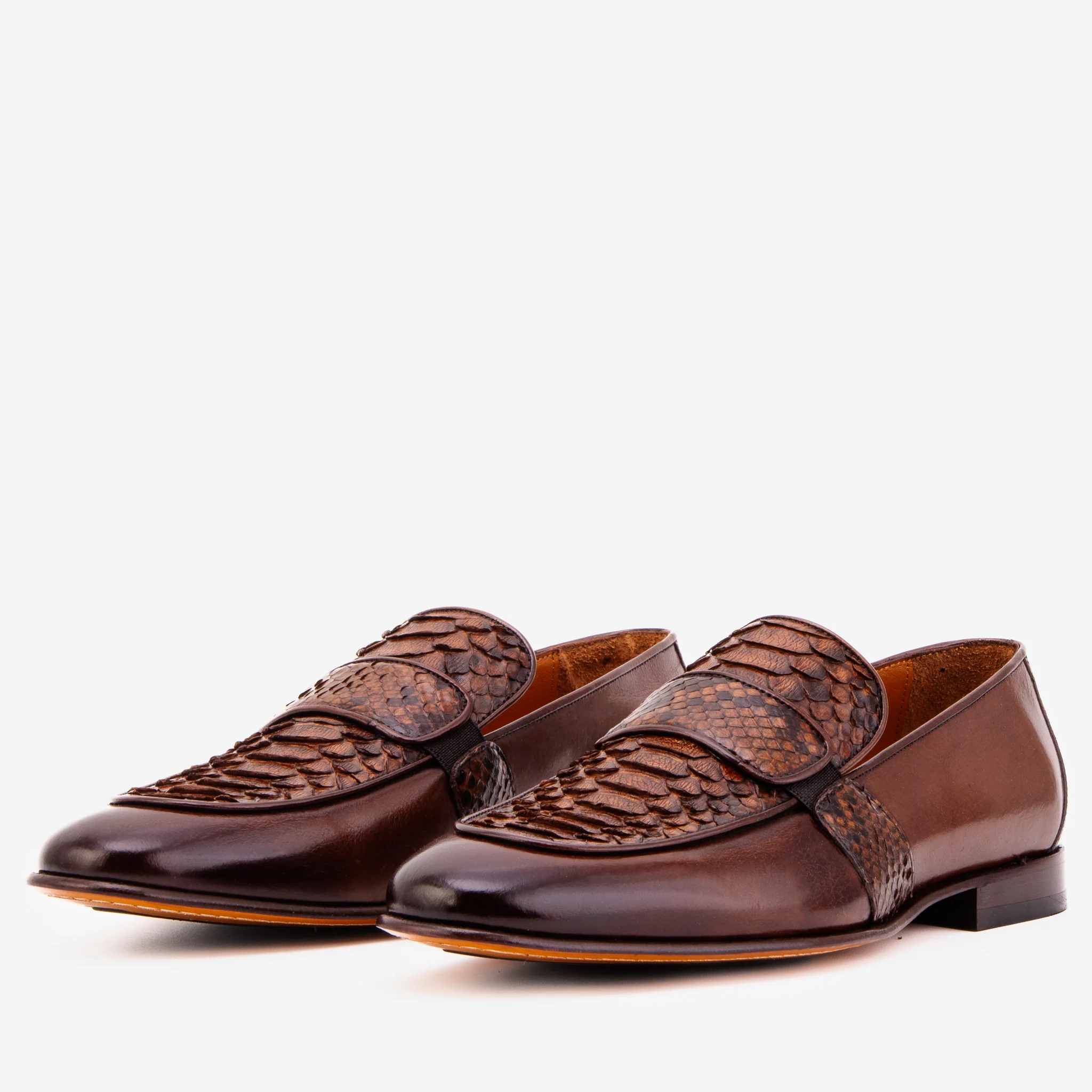 The Dorian Tan Python & Baby Buffalo Leather Loafer Men Shoe - Image 2