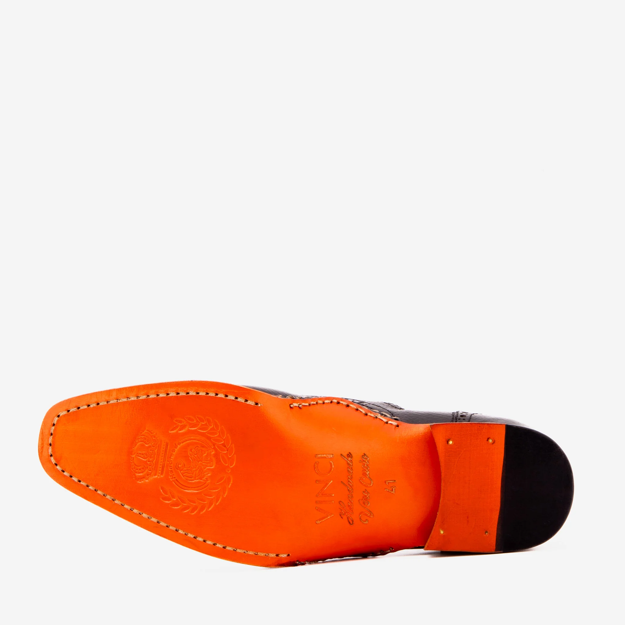 The Draco Handmade Black Semi Brogue Oxford Men Shoe - Image 5