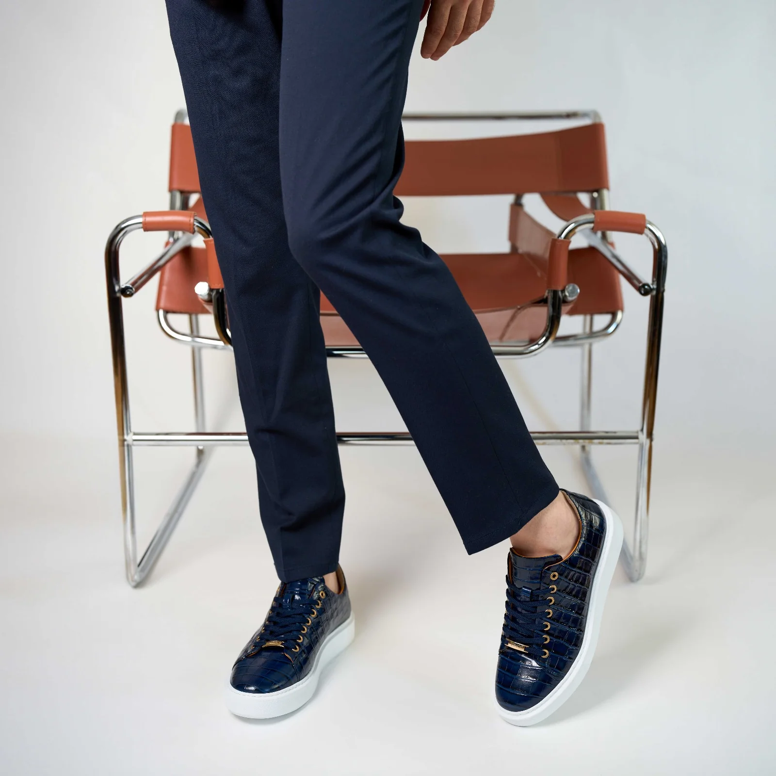 The Dublin Blue Leather Men Sneaker - Image 11