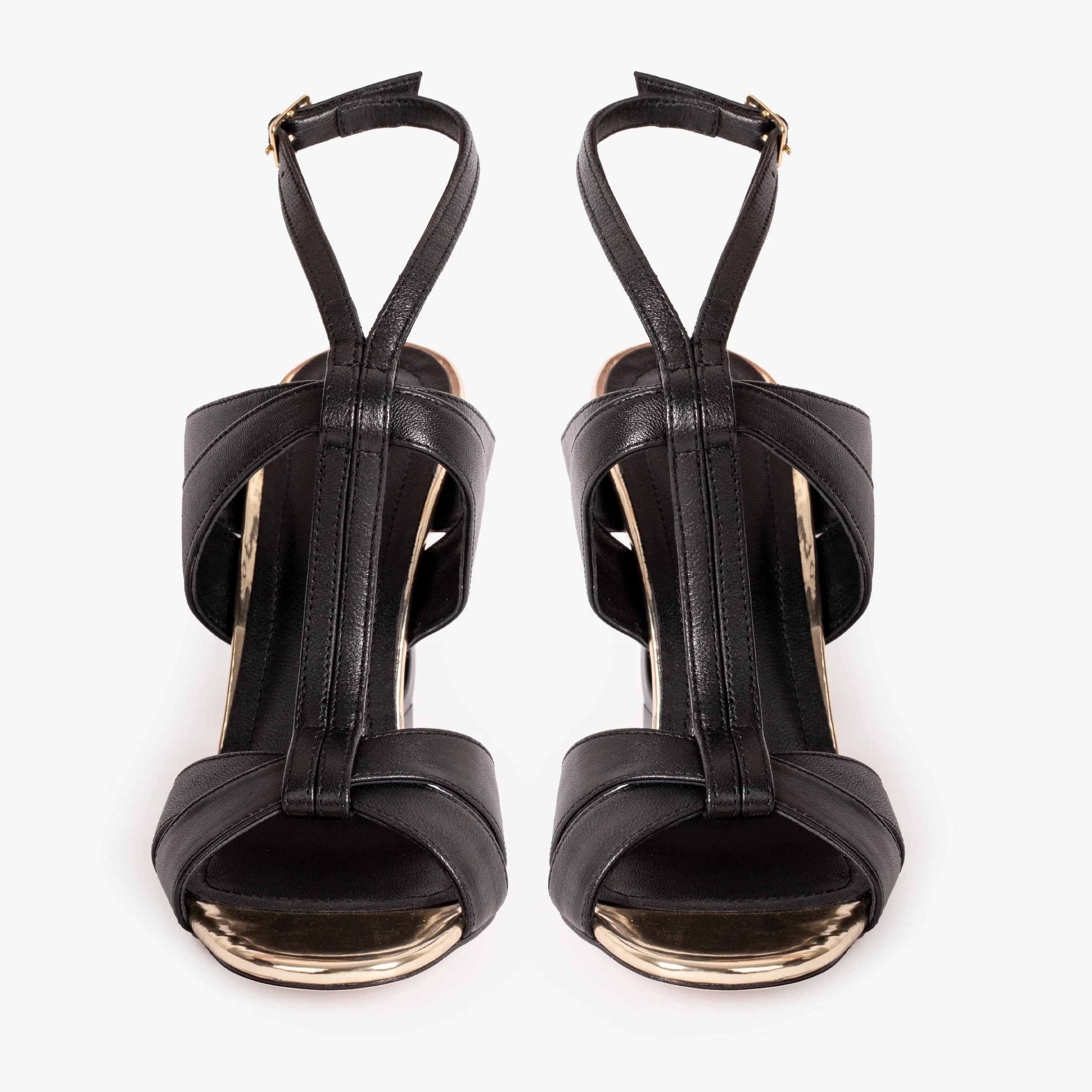 The Duffryn Black T-Strap Leather Women Sandal - Image 6