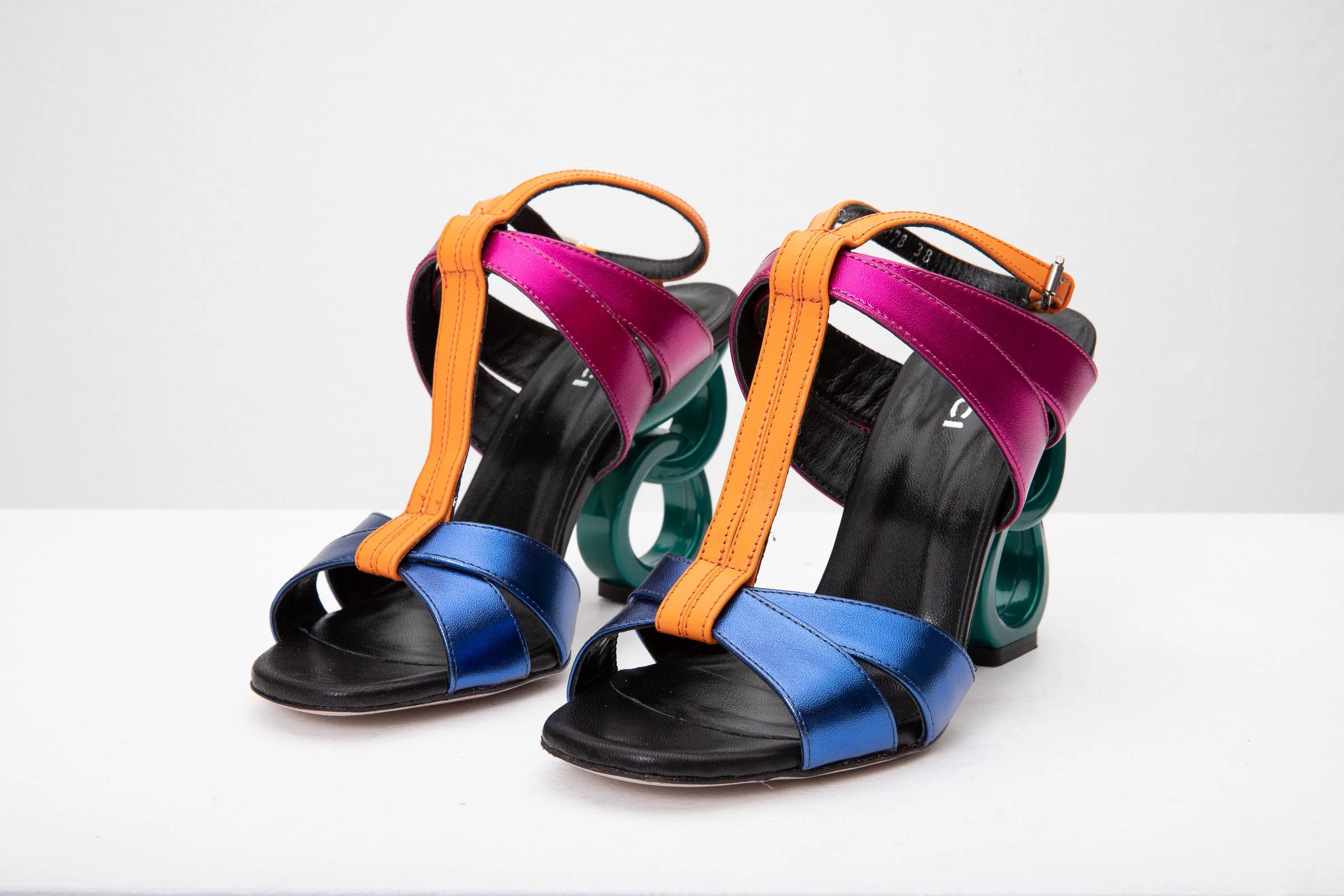 The Duffryn Multicolor T-Strap Leather Women Sandal - Image 10