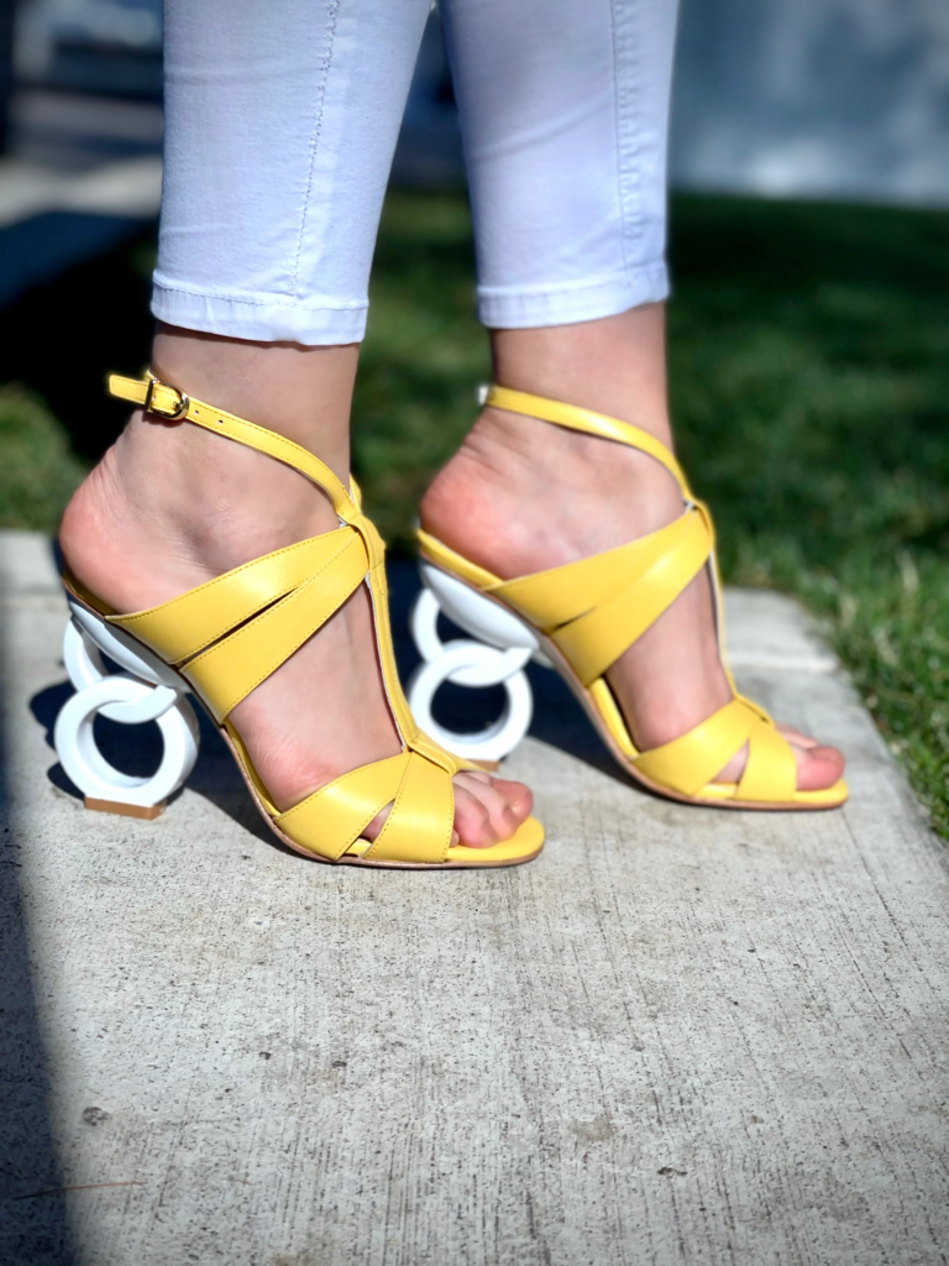 The Duffryn Yellow T-Strap Leather Women Sandal - Image 12