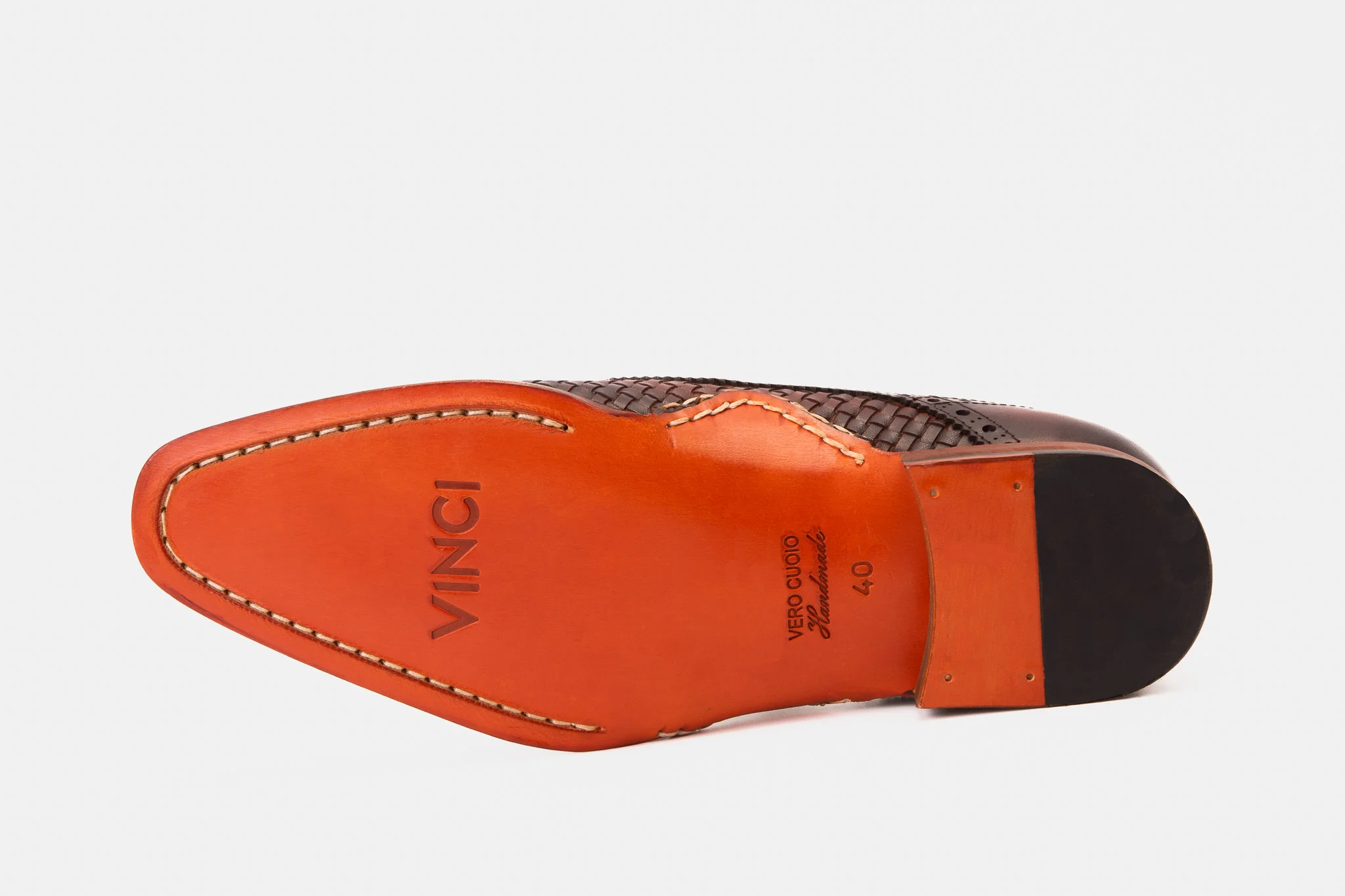 The Rolls Woven Tan Leather Single Monk Strap Handmade Men Shoe - Image 8