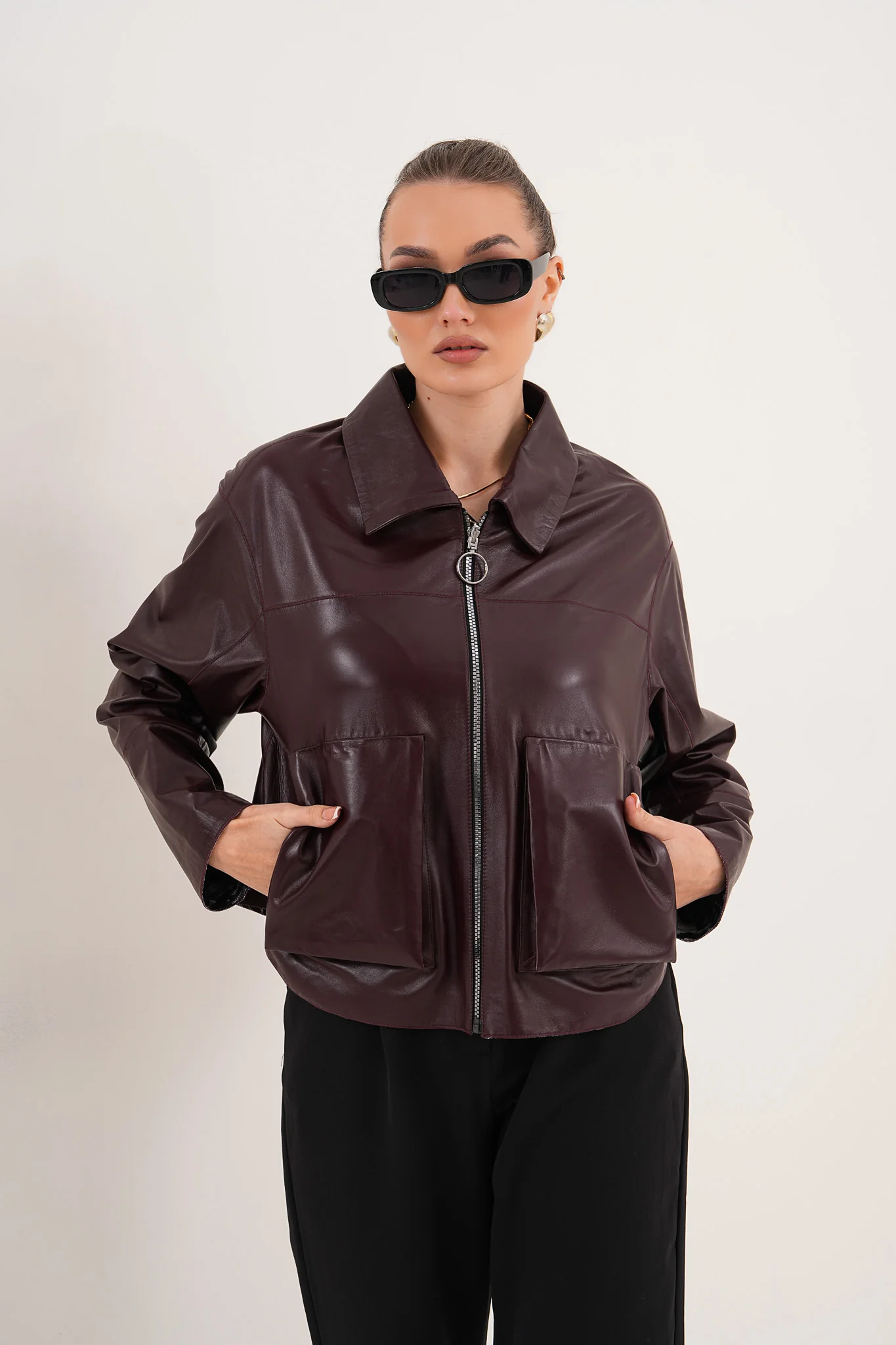 The Elvoria Reversible Burgundy Leather Jacket - Image 6