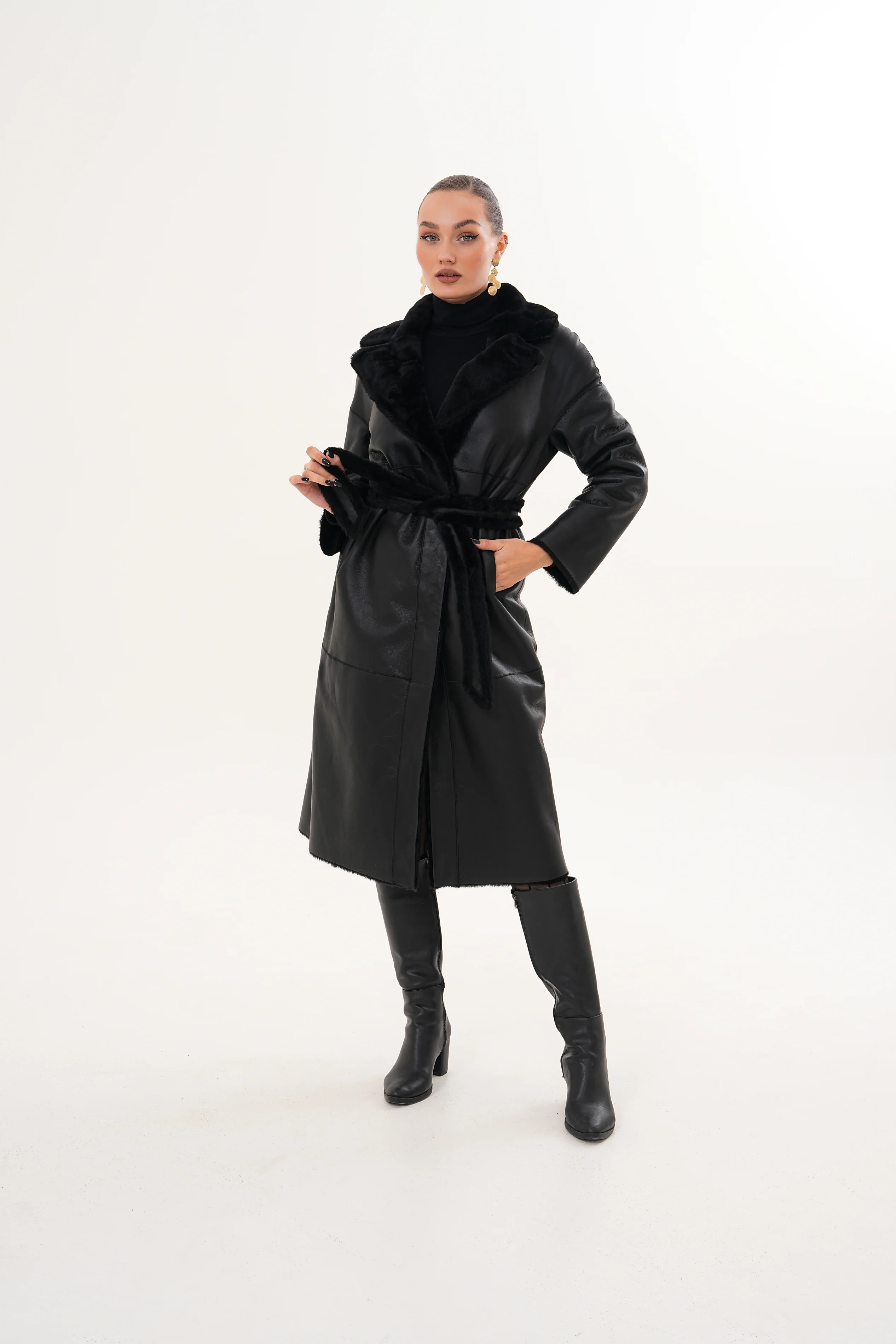 The Emilia Reversible Shearling Leather Women Jacket - Image 22
