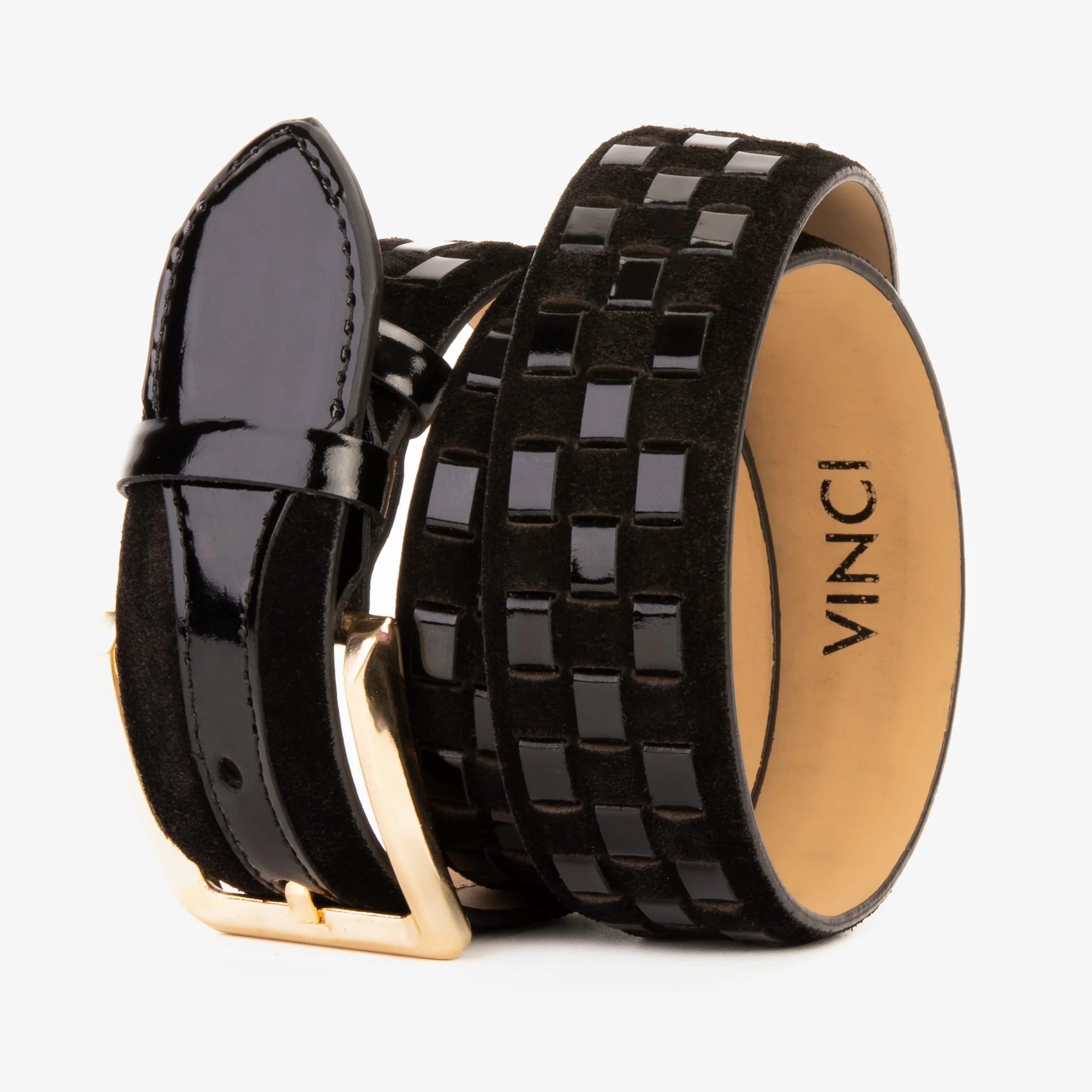 The Eugene Black & Gold Woven Leather Belt - Image 5