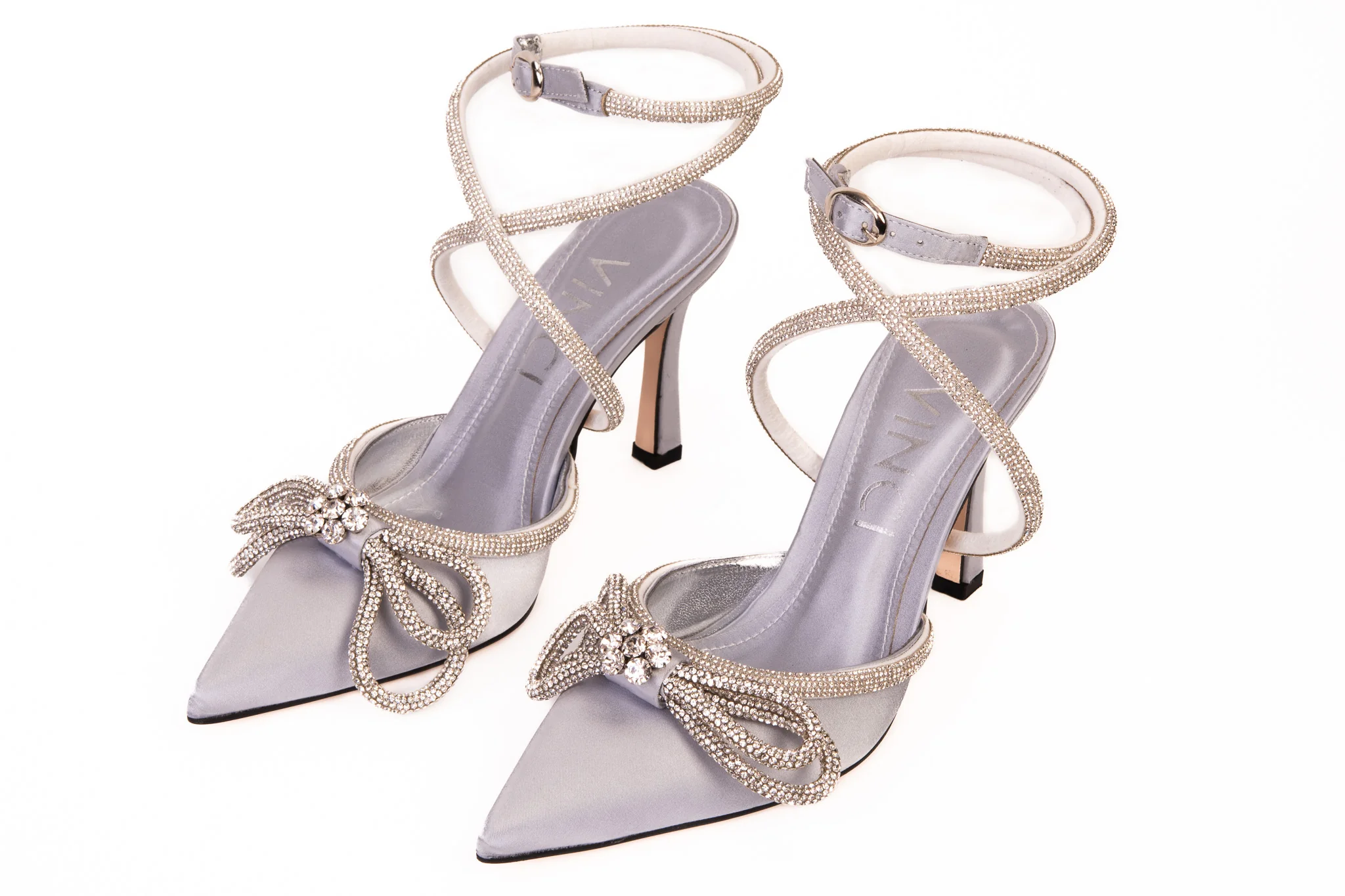 The Floransa Silver Leather Pointy Toe Ankle Strap WomenSandal Final Sale! - Image 5