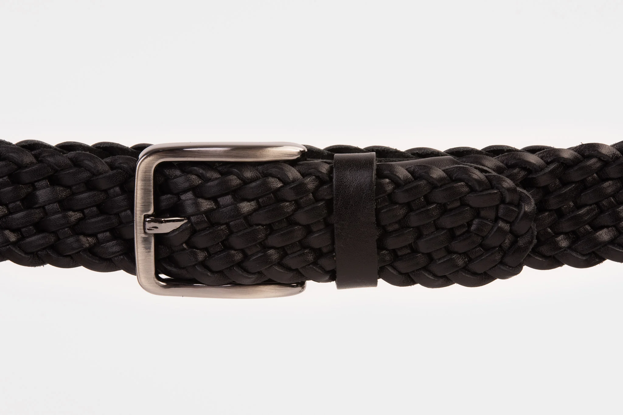 The Grand Woven Black Color Leather Belt - Image 2