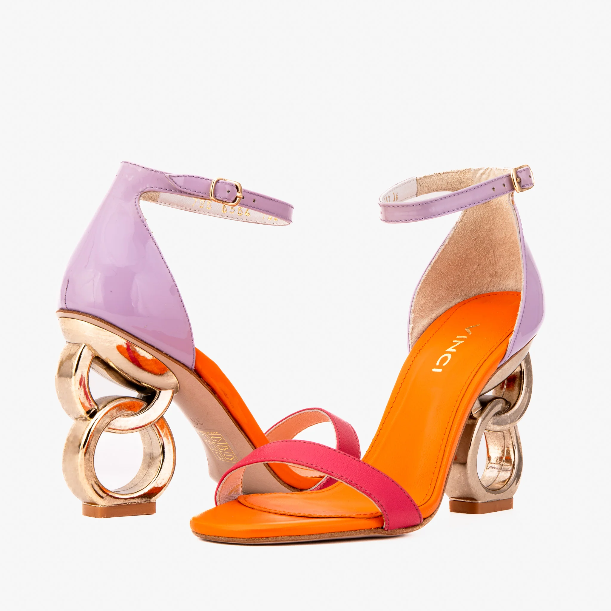 The Helix Heel Multicolor Leather Women Sandal - Image 6