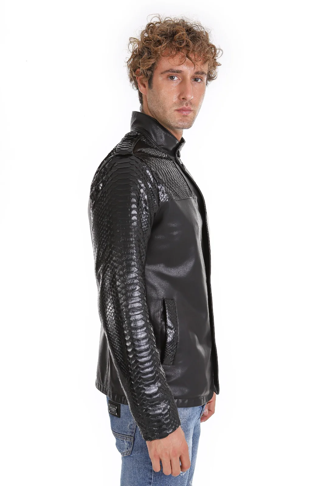 The Hepler Black Leather Men Jacket - Image 2