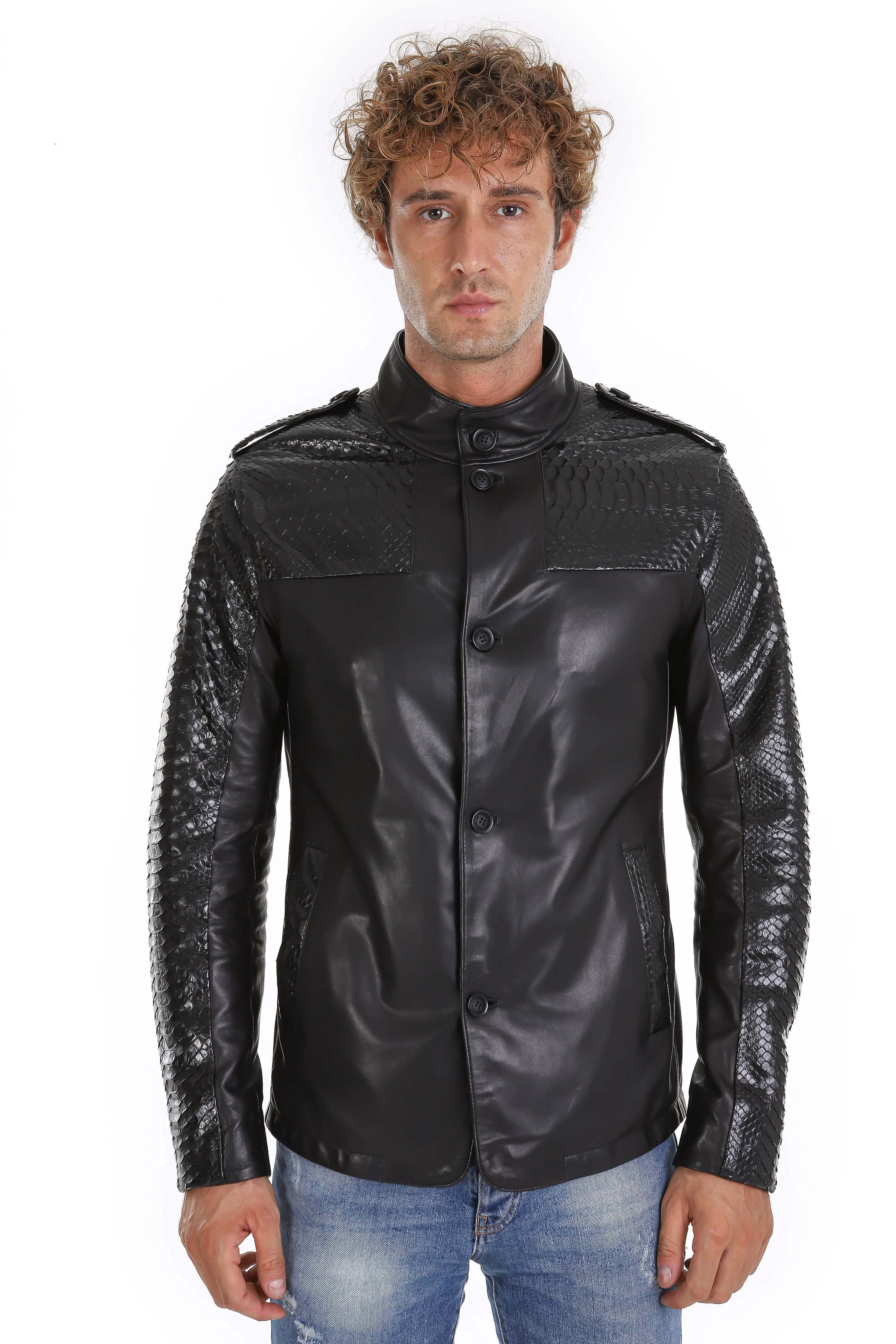 The Hepler Black Leather Men Jacket - Image 4