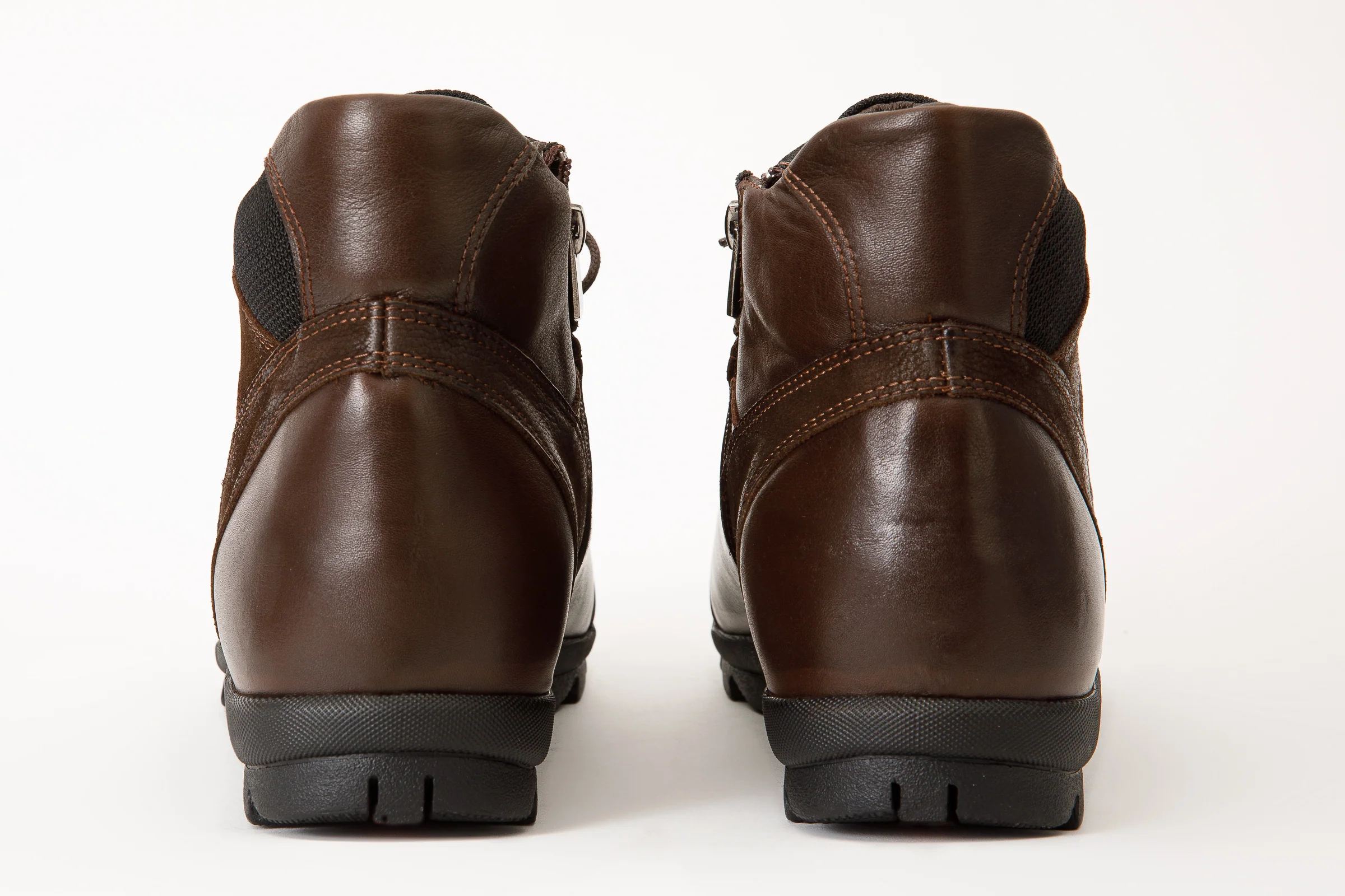 The Houston Leather Brown Lace-Up Casual Men Boot with a Zipper - Image 4