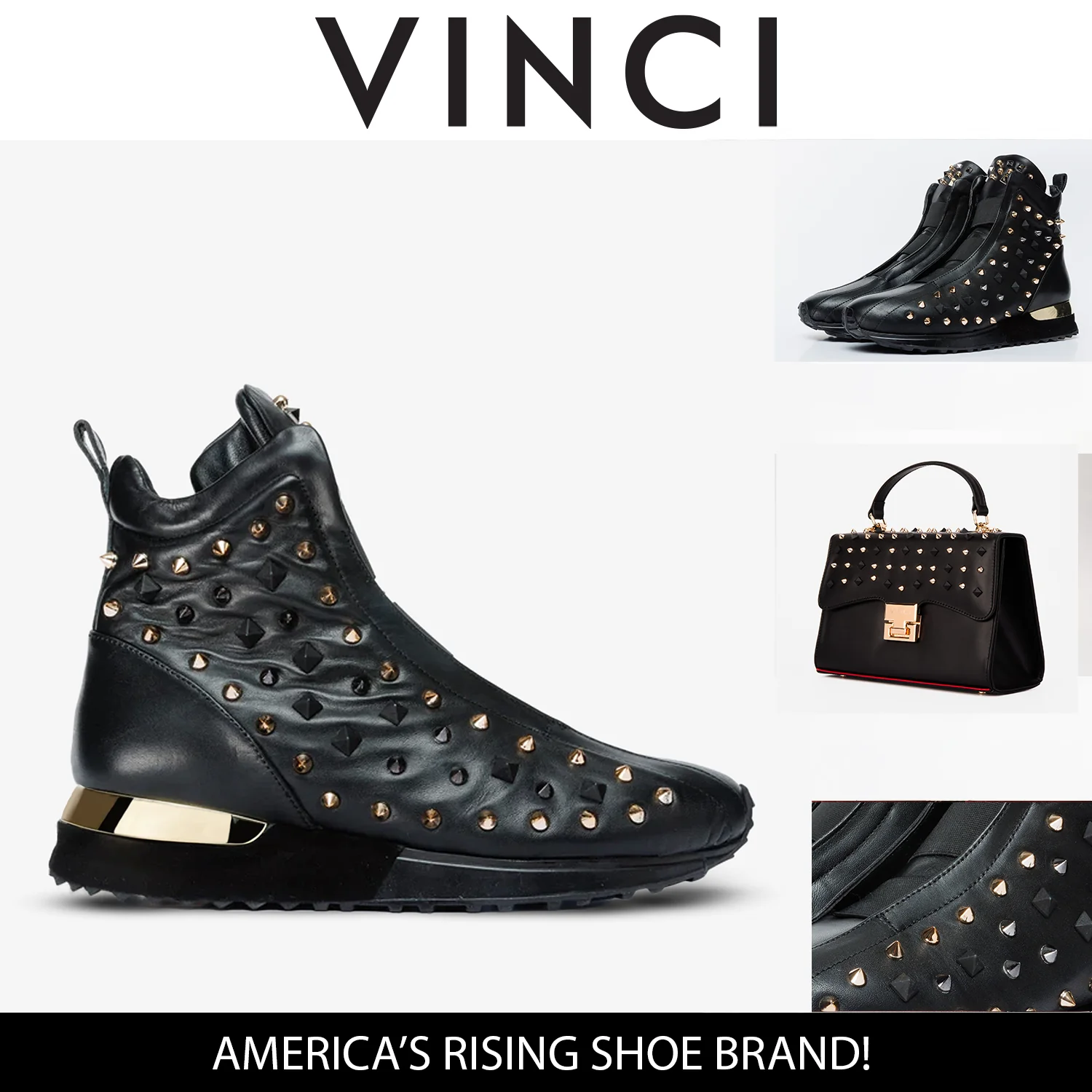 The Infanta High-Top Black Spike Leather Women Sneaker Limited Edition - Image 6