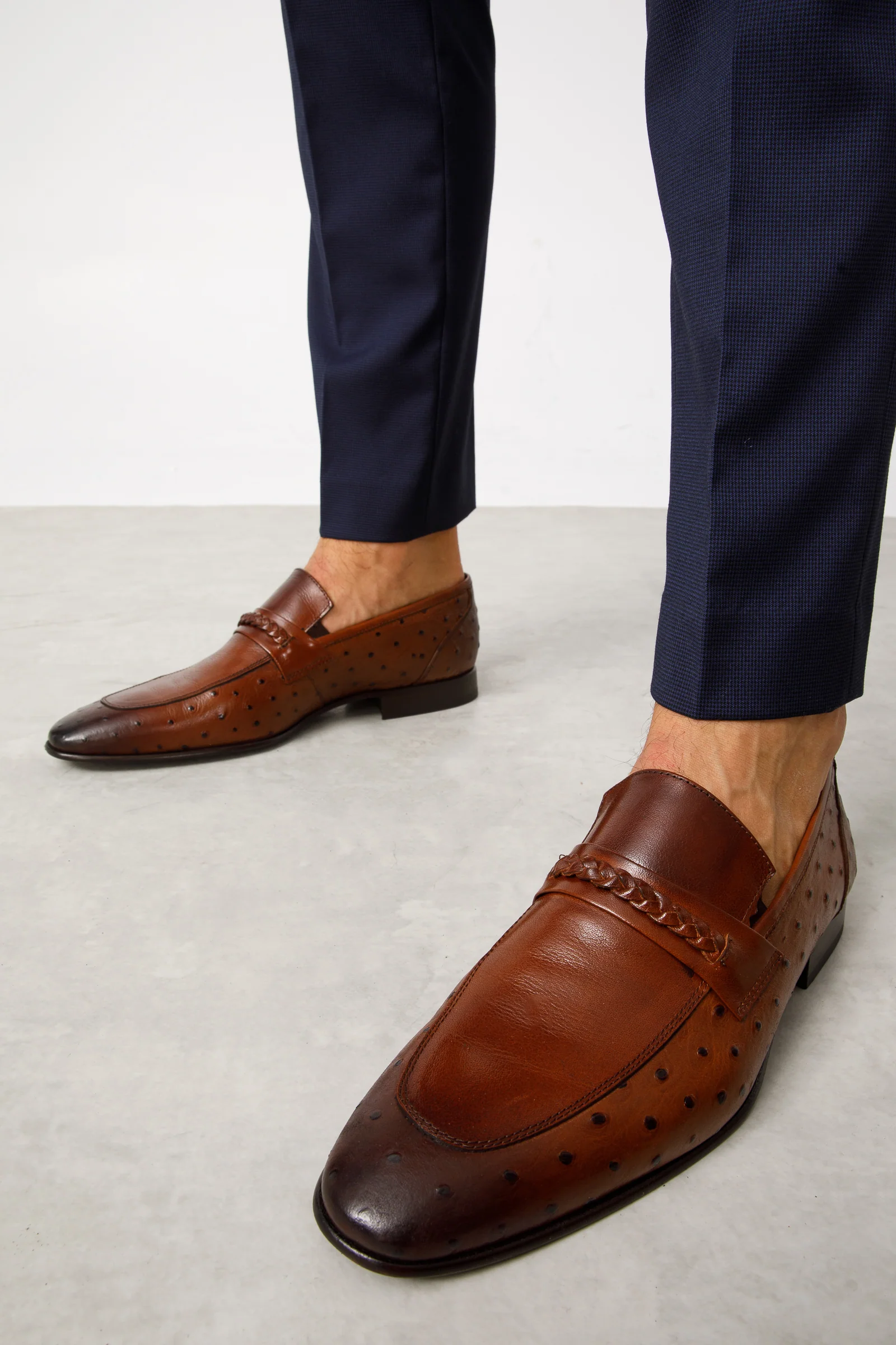 The Johannesburg Brown Leather Dress Loafer Men  Shoe - Image 13