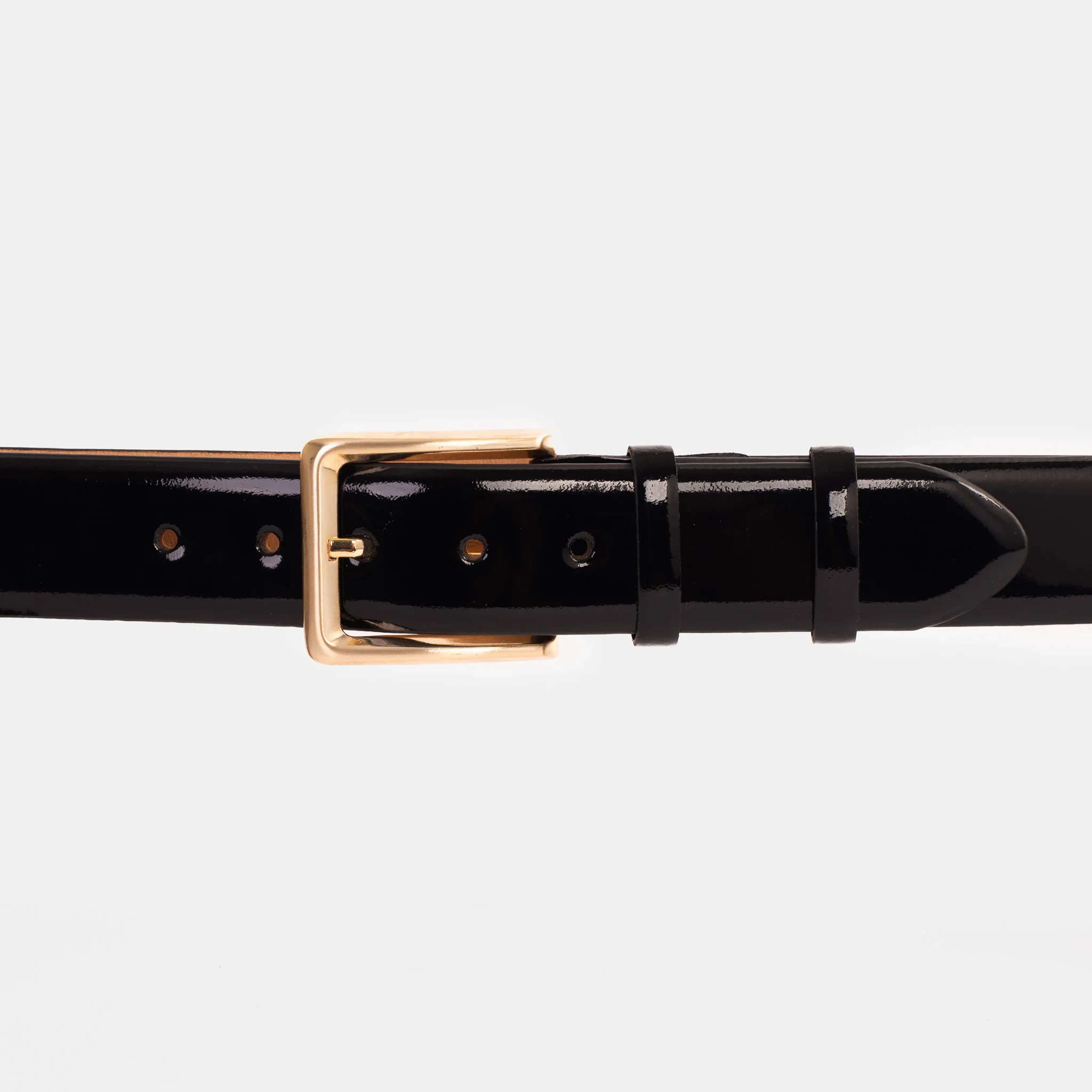 The Jupiter Black Patent Spike Leather Belt - Image 2